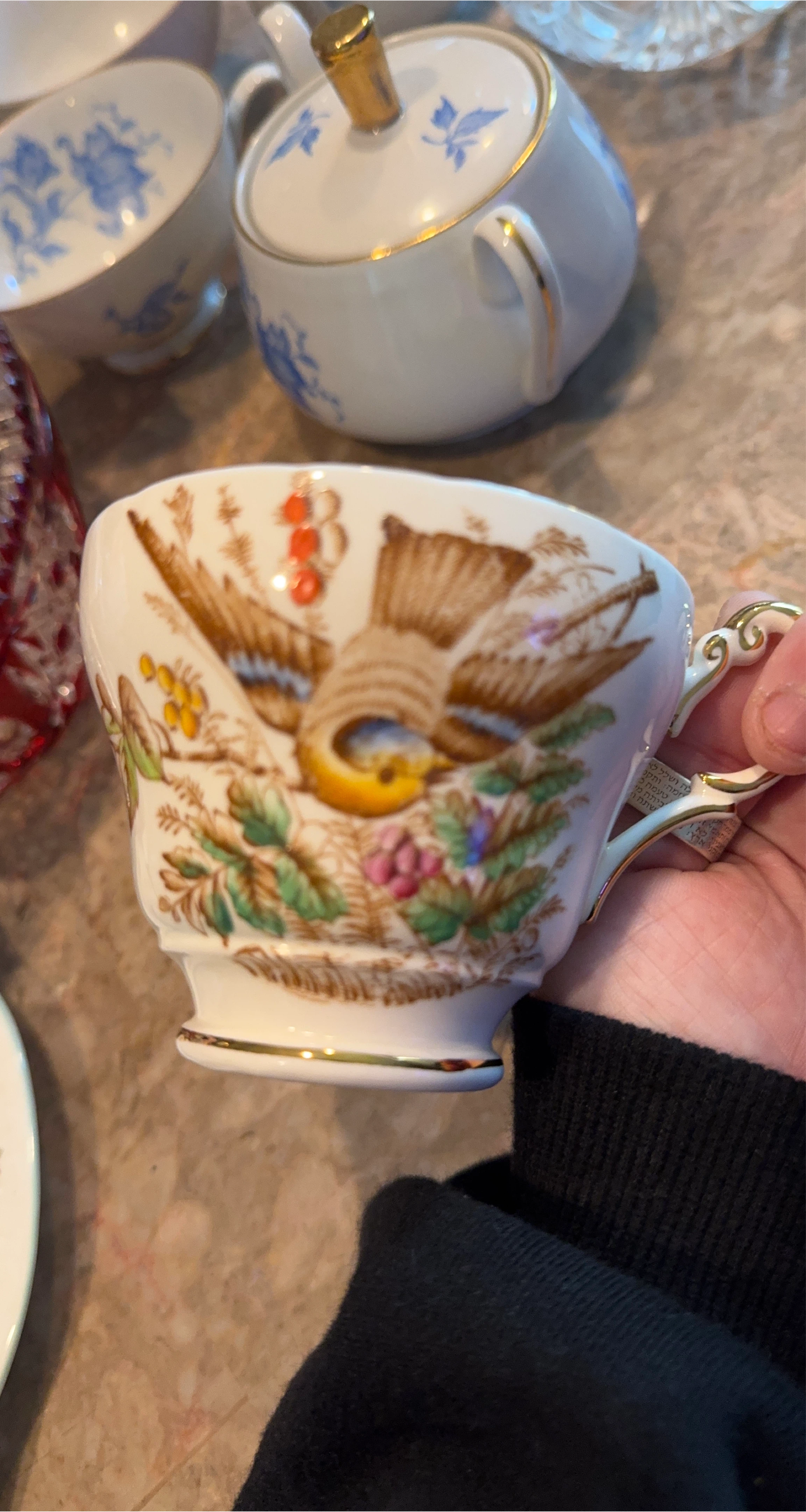 Vintage Bird and Floral Teacup