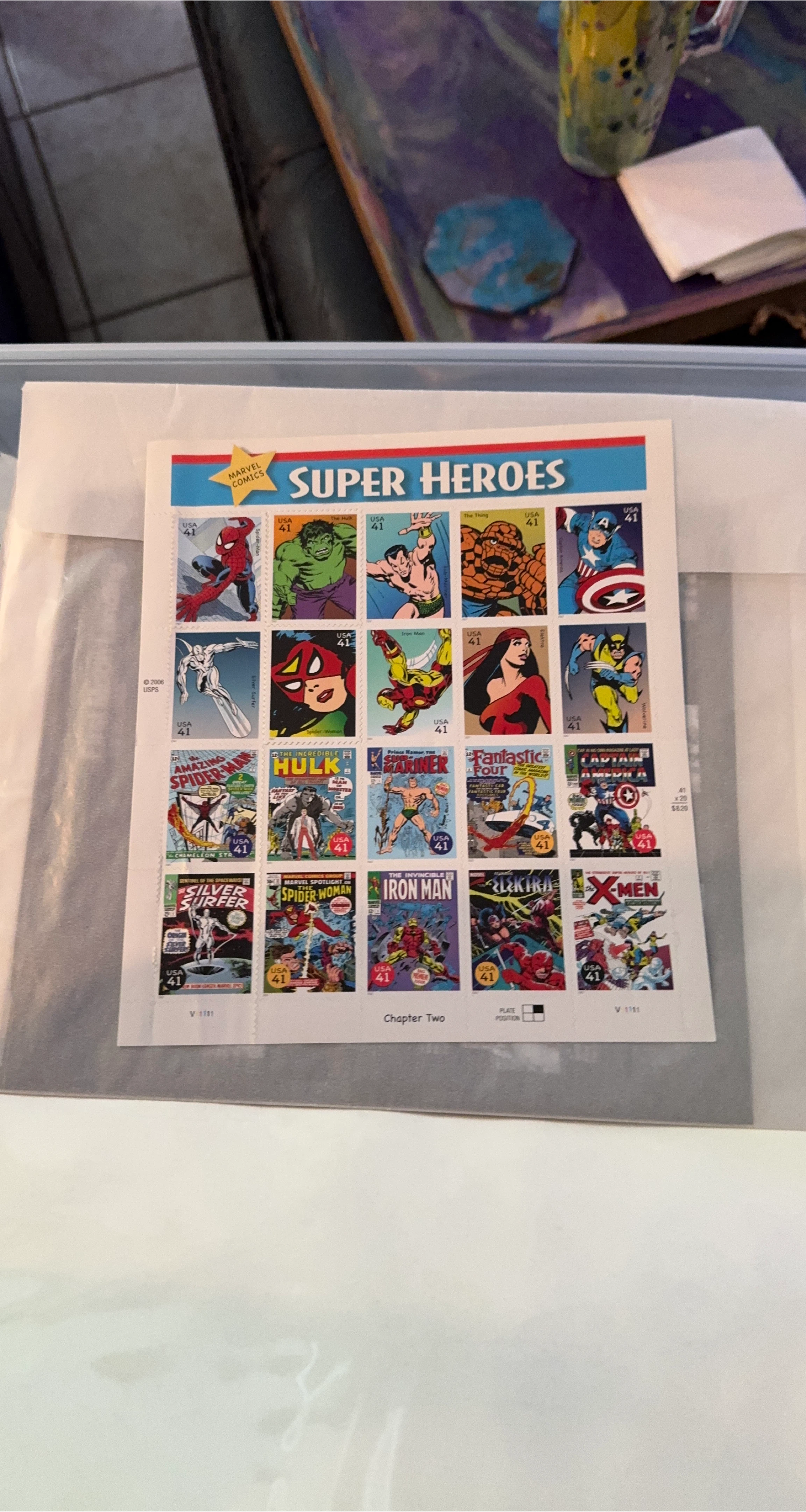 Marvel Comics Super Heroes Stamp Sheet