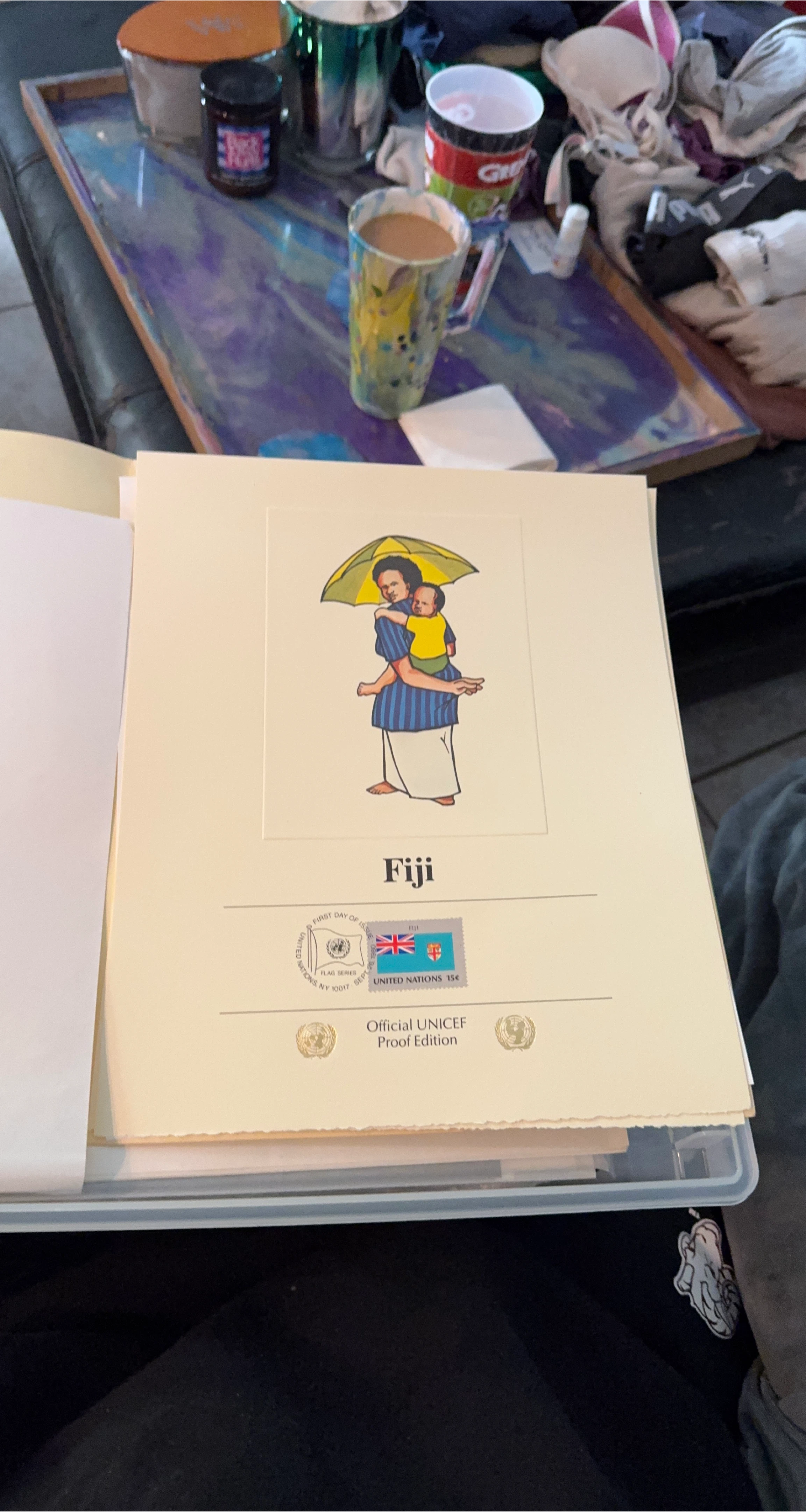 Official UNICEF Proof Edition Fiji Stamp Sheet