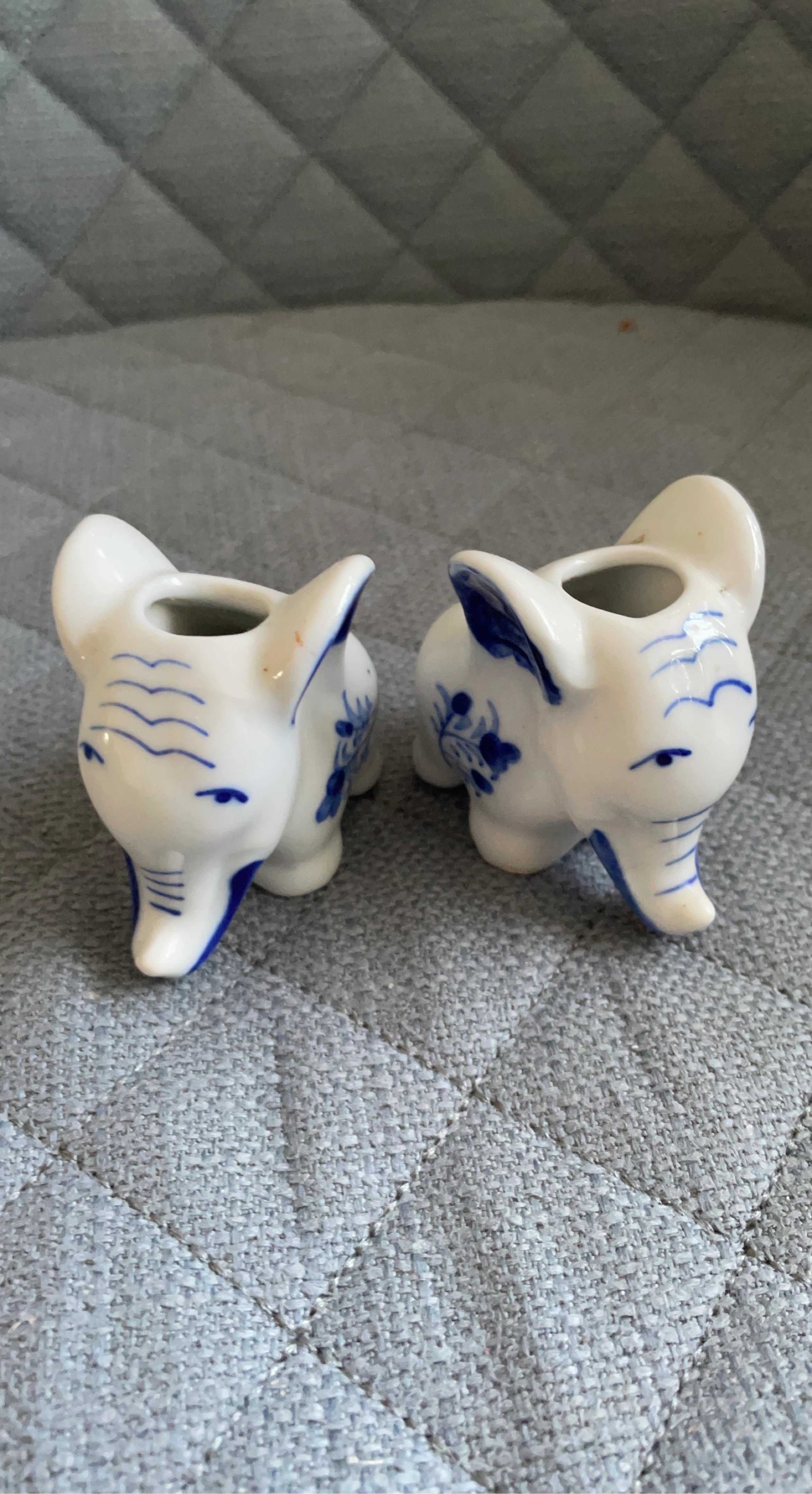 Pair of Ceramic Elephant Figurines