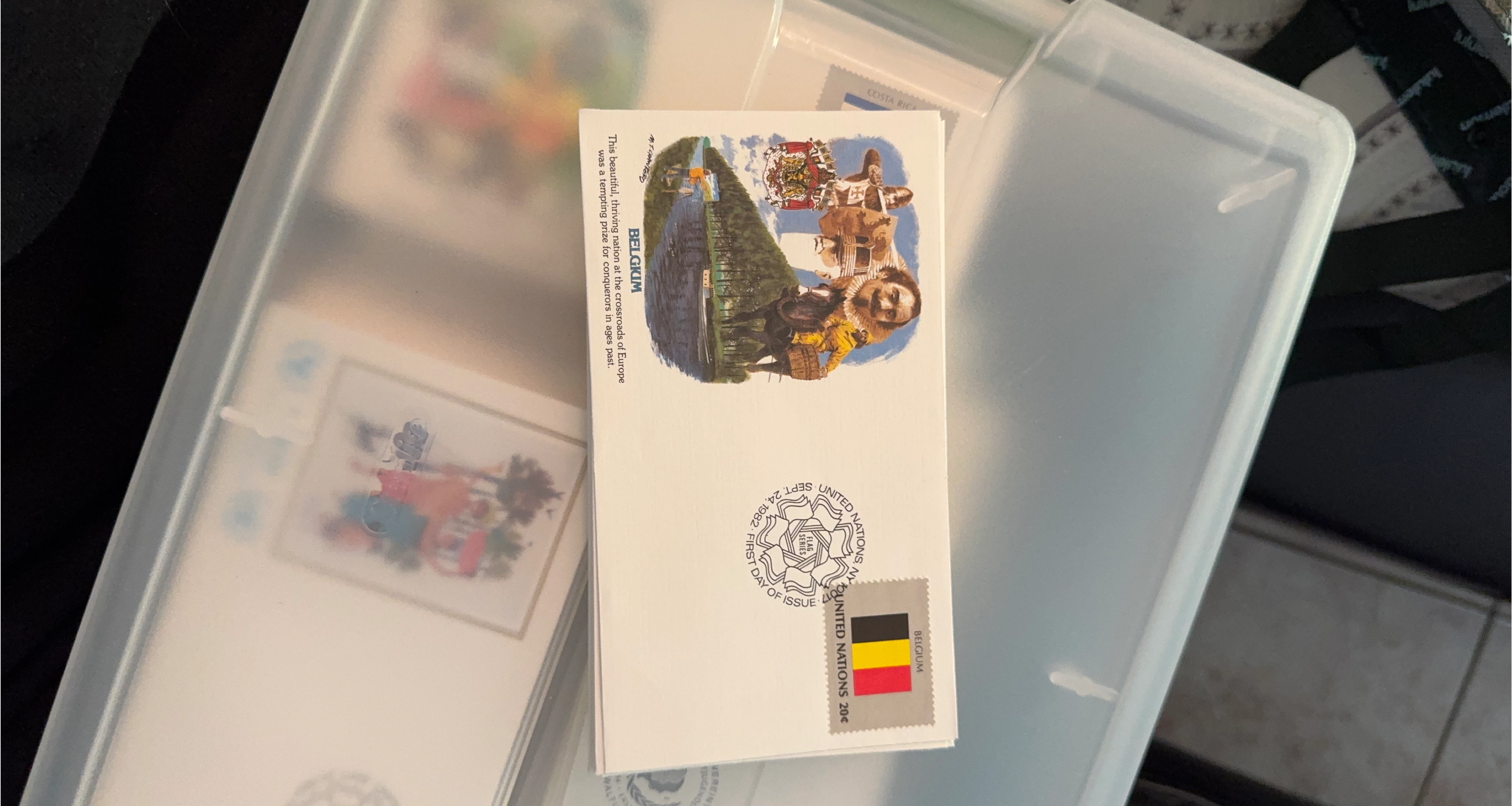 United Nations Belgium Flag Series First Day Cover 1982