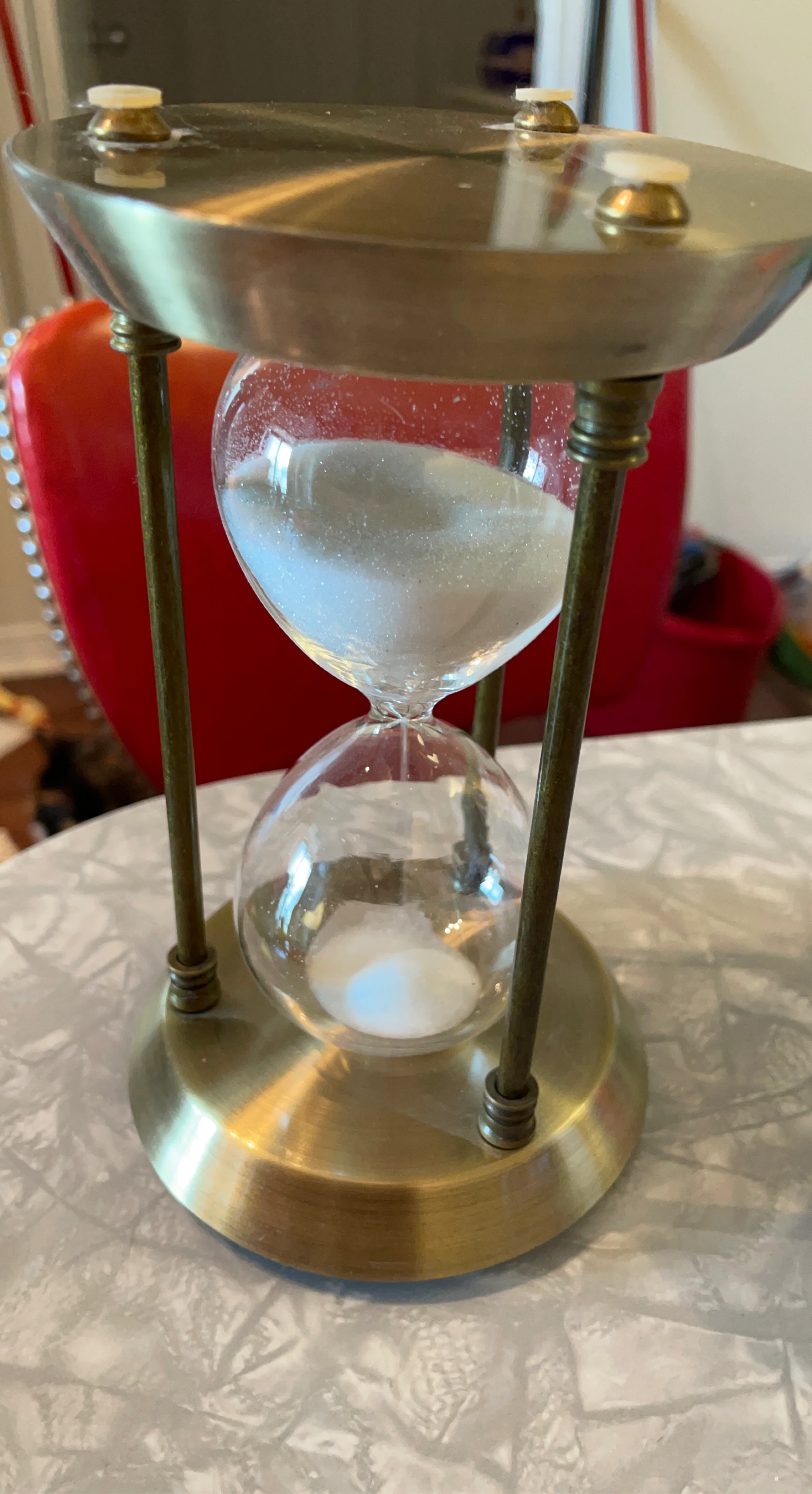 Brass and Glass Hourglass Timer