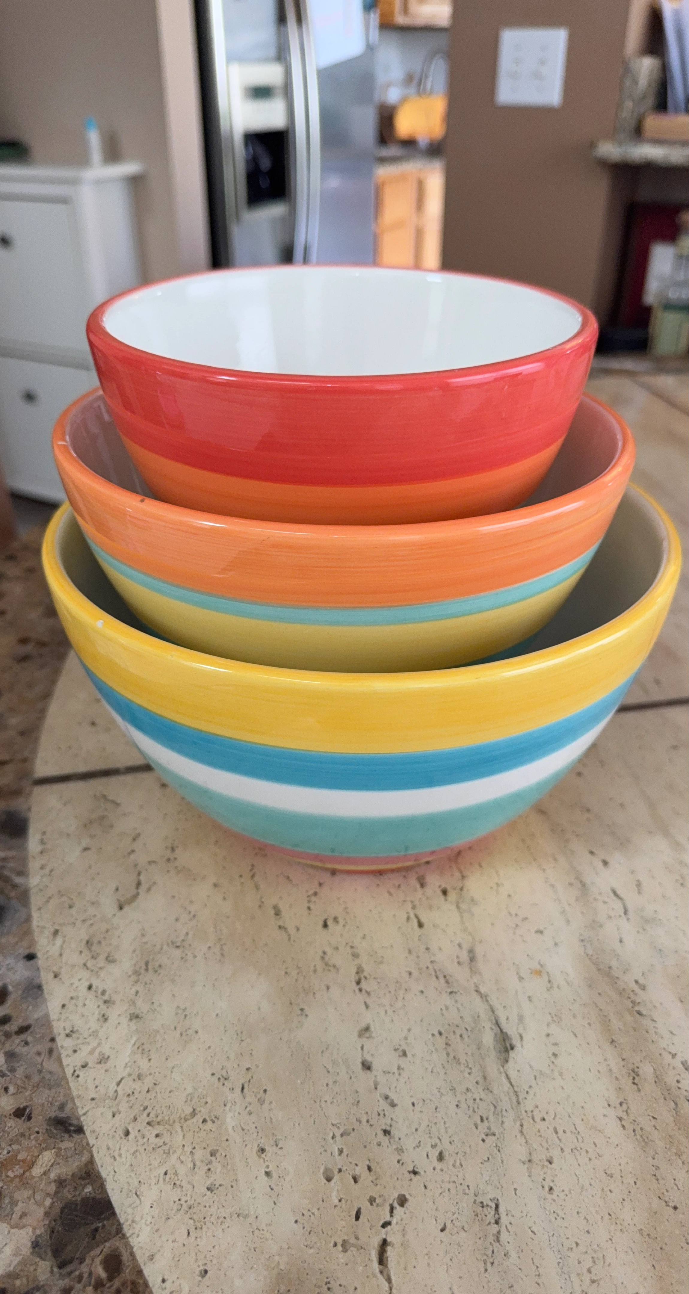 Crate & Barrel Striped Serving Bowl