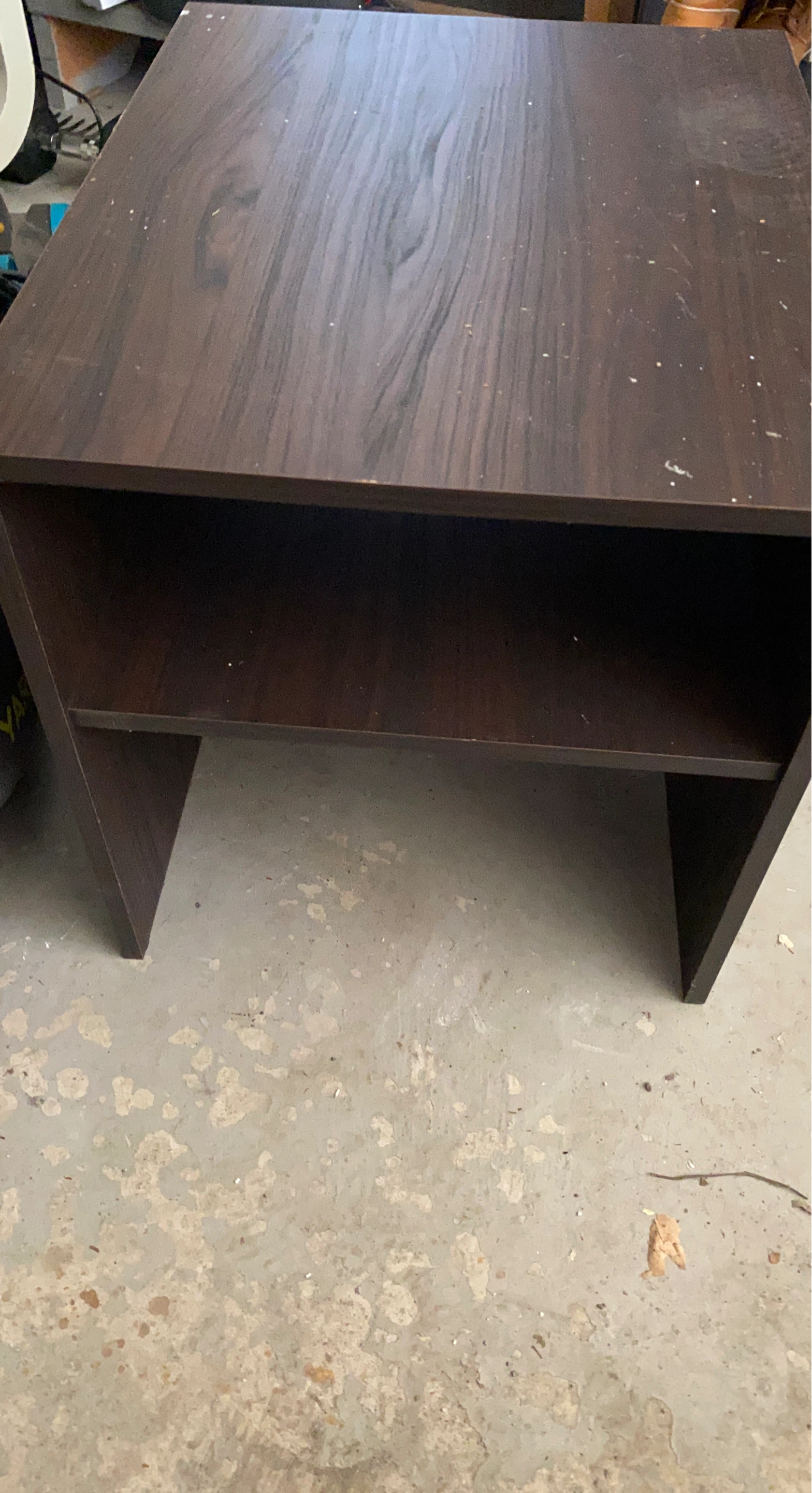 Dark Brown End Table with Shelf