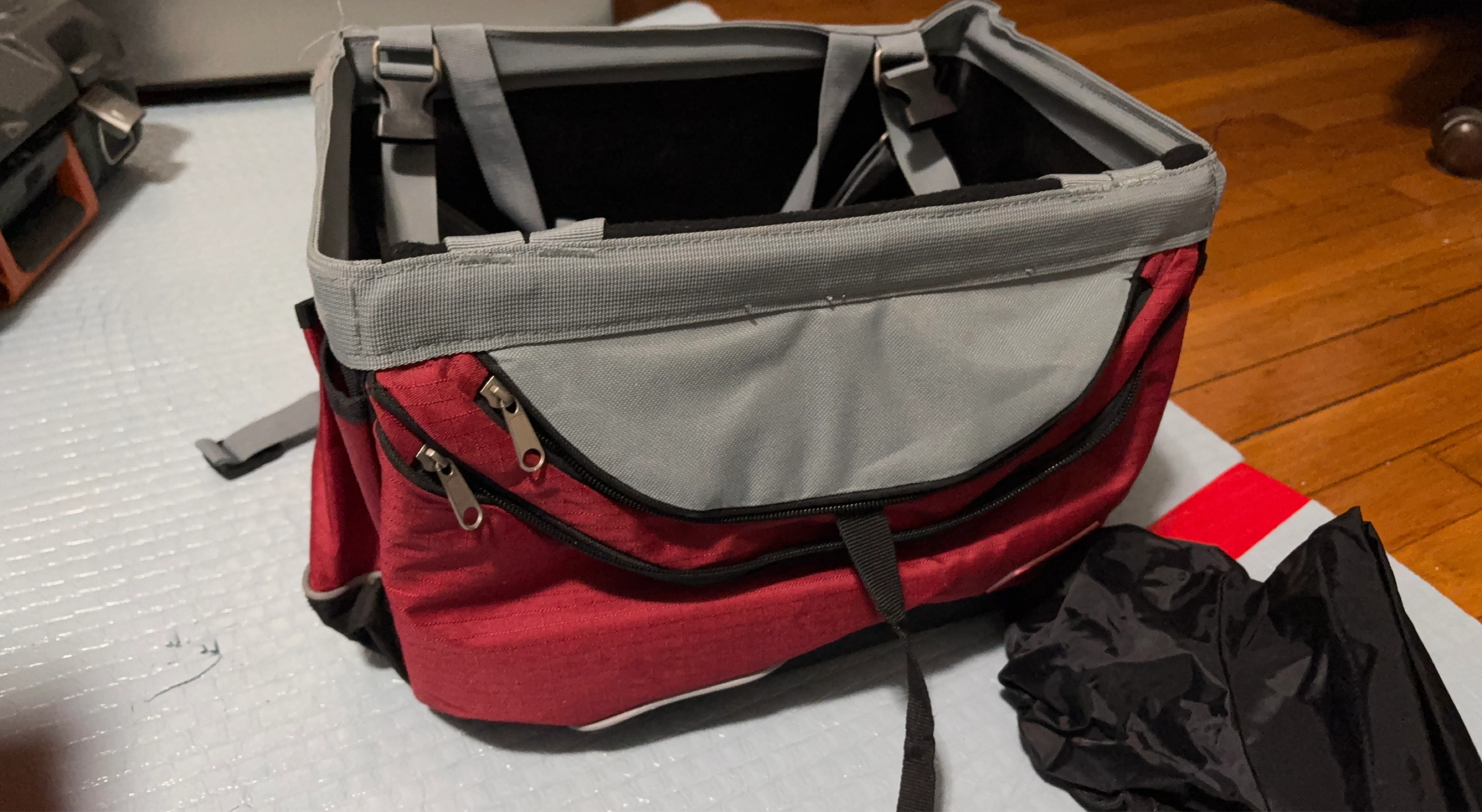 Red and Gray Pet Carrier Bag