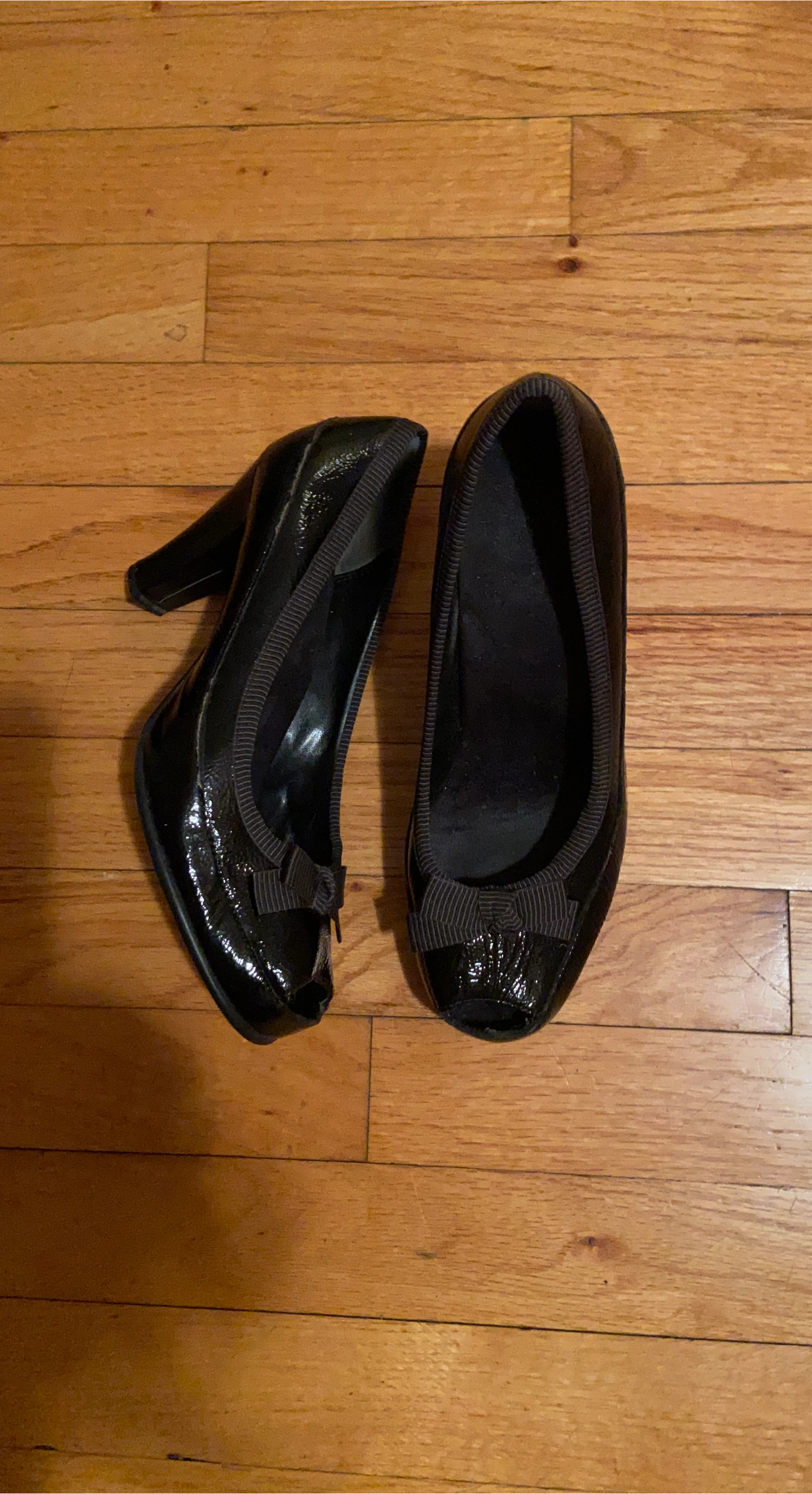 Black Patent Bow Heels