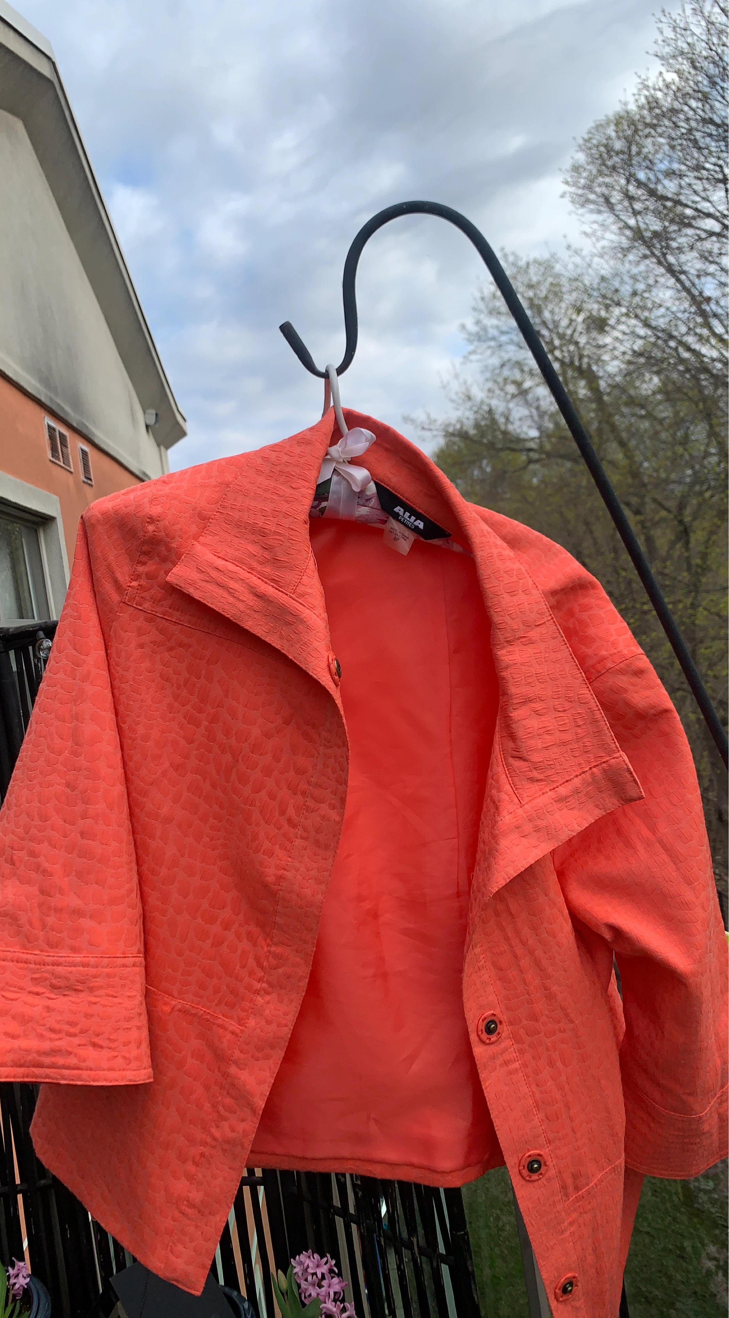 Alia Petites Orange Textured Blazer Size 8P