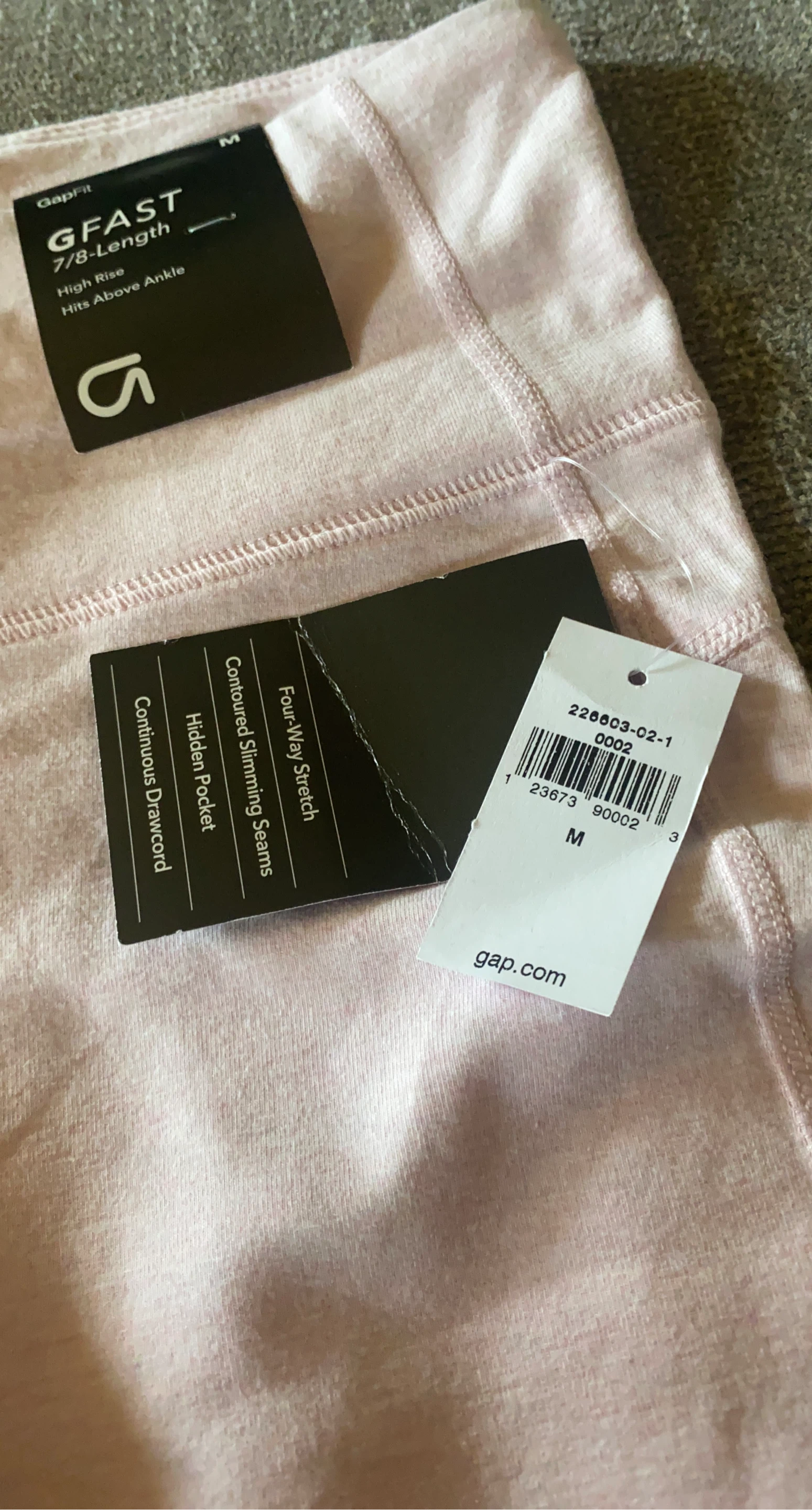 GapFit GFAST 7/8-Length High Rise Leggings - Pink, Size M