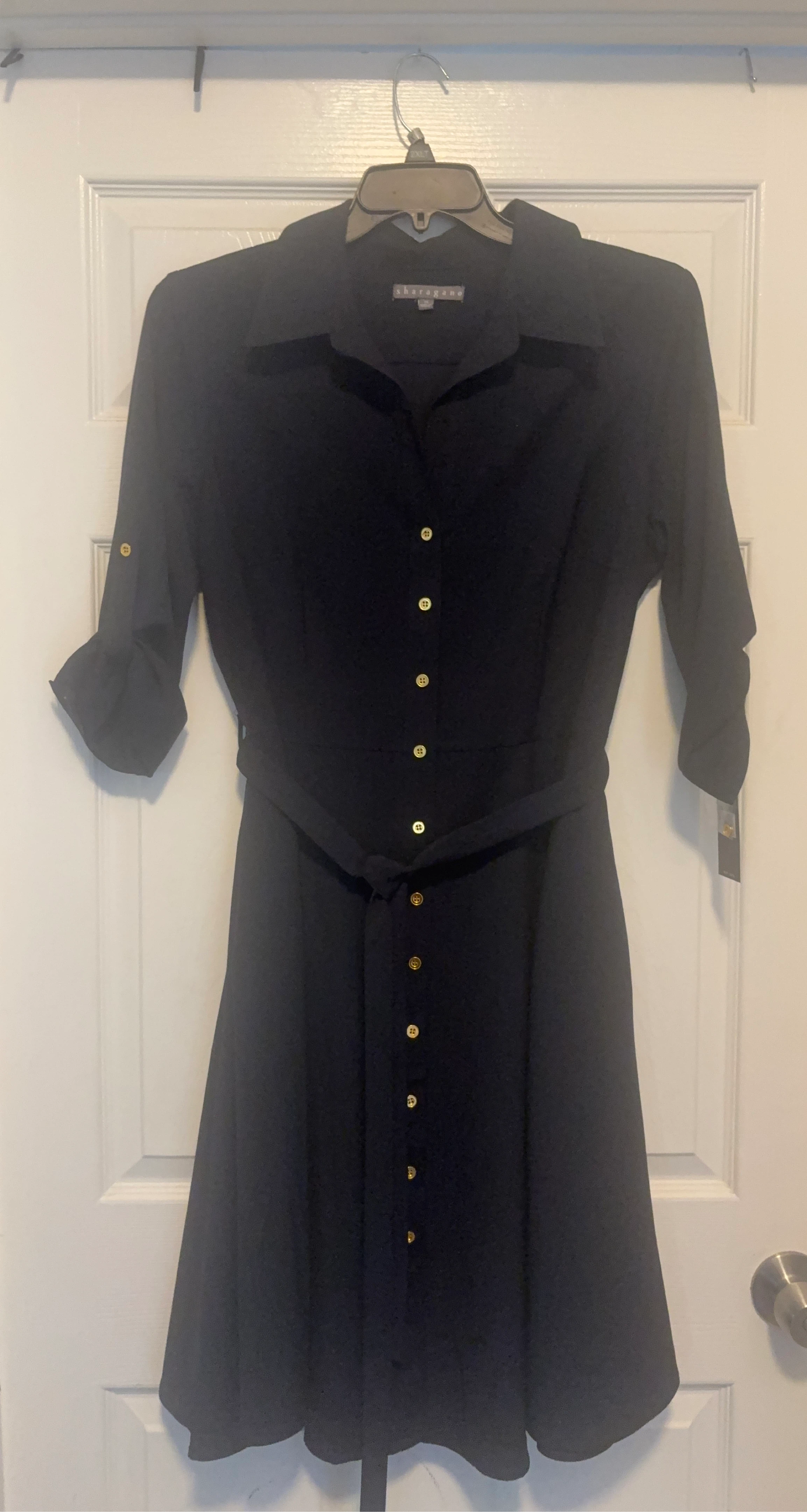 Sharagano New York Deep Navy Shirt Dress - Size 14