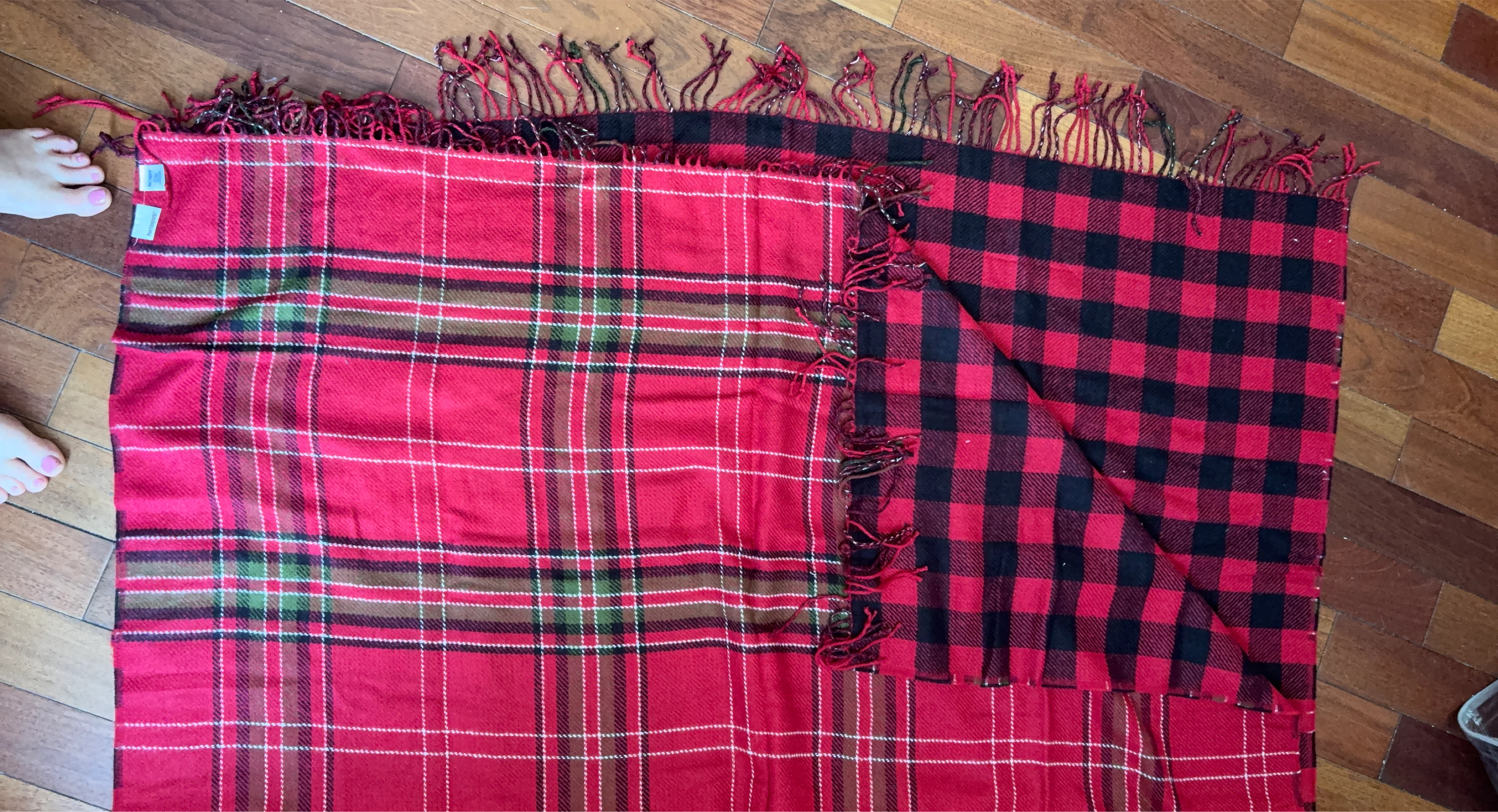 Pier 1 Imports Reversible Plaid Throw Blanket