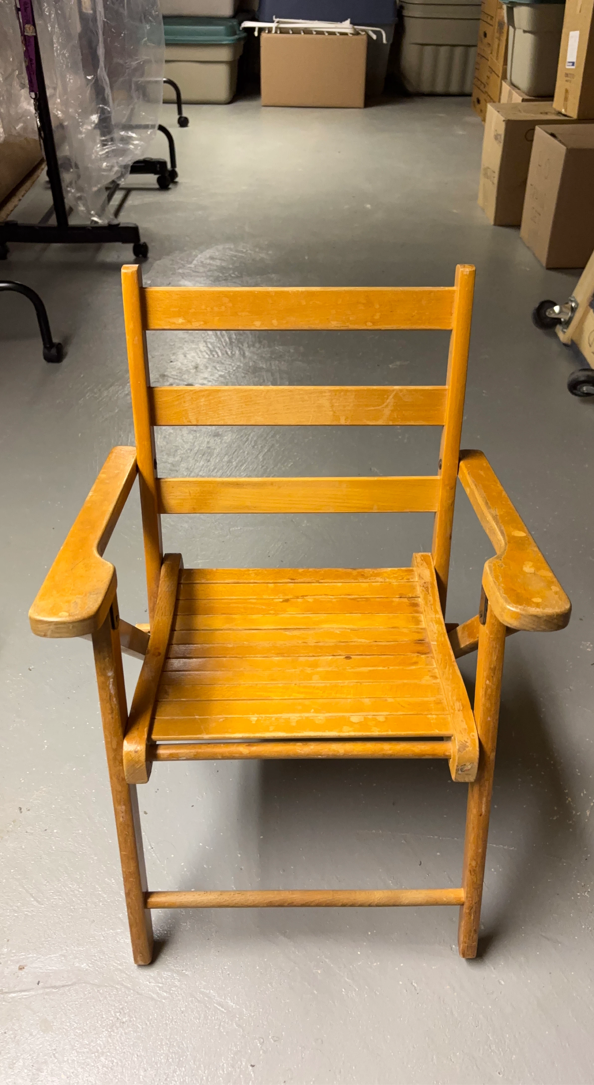 Vintage Wooden Folding Childs Chair