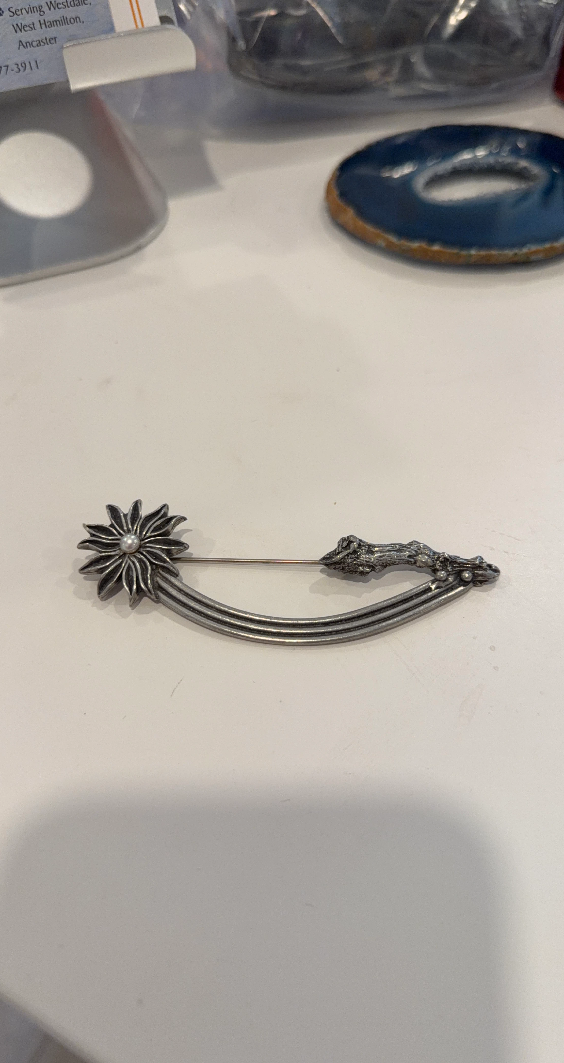 Vintage Floral and Twig Brooch