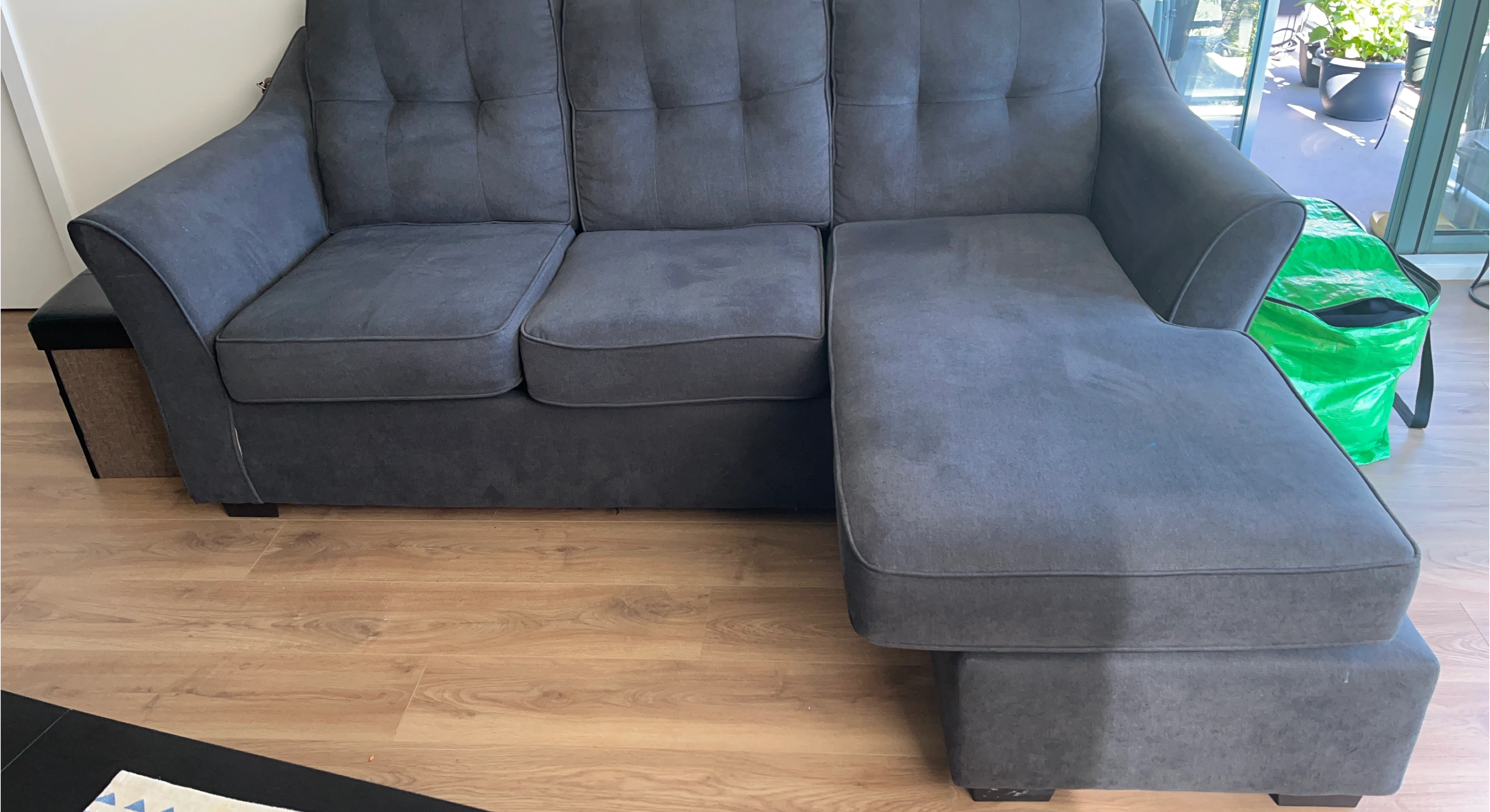 Dark Grey Sectional Sofa with Chaise