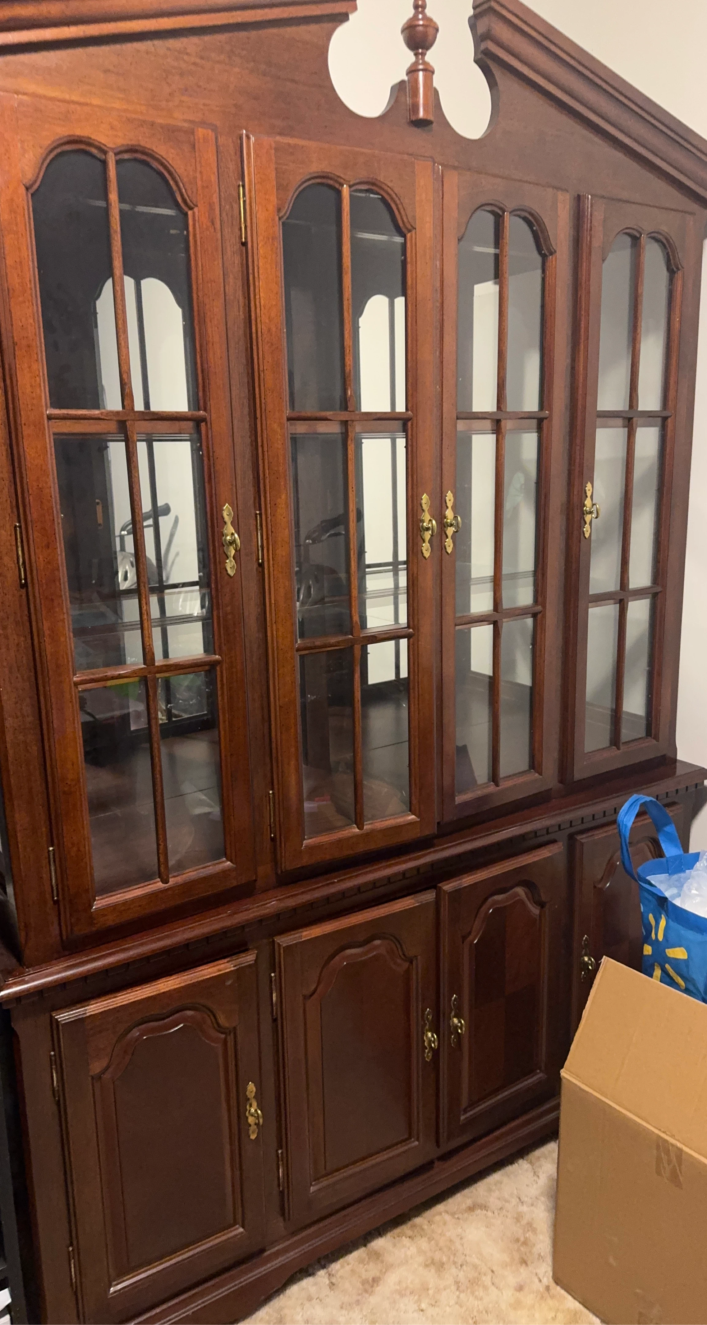 Wooden China Cabinet with Glass Doors