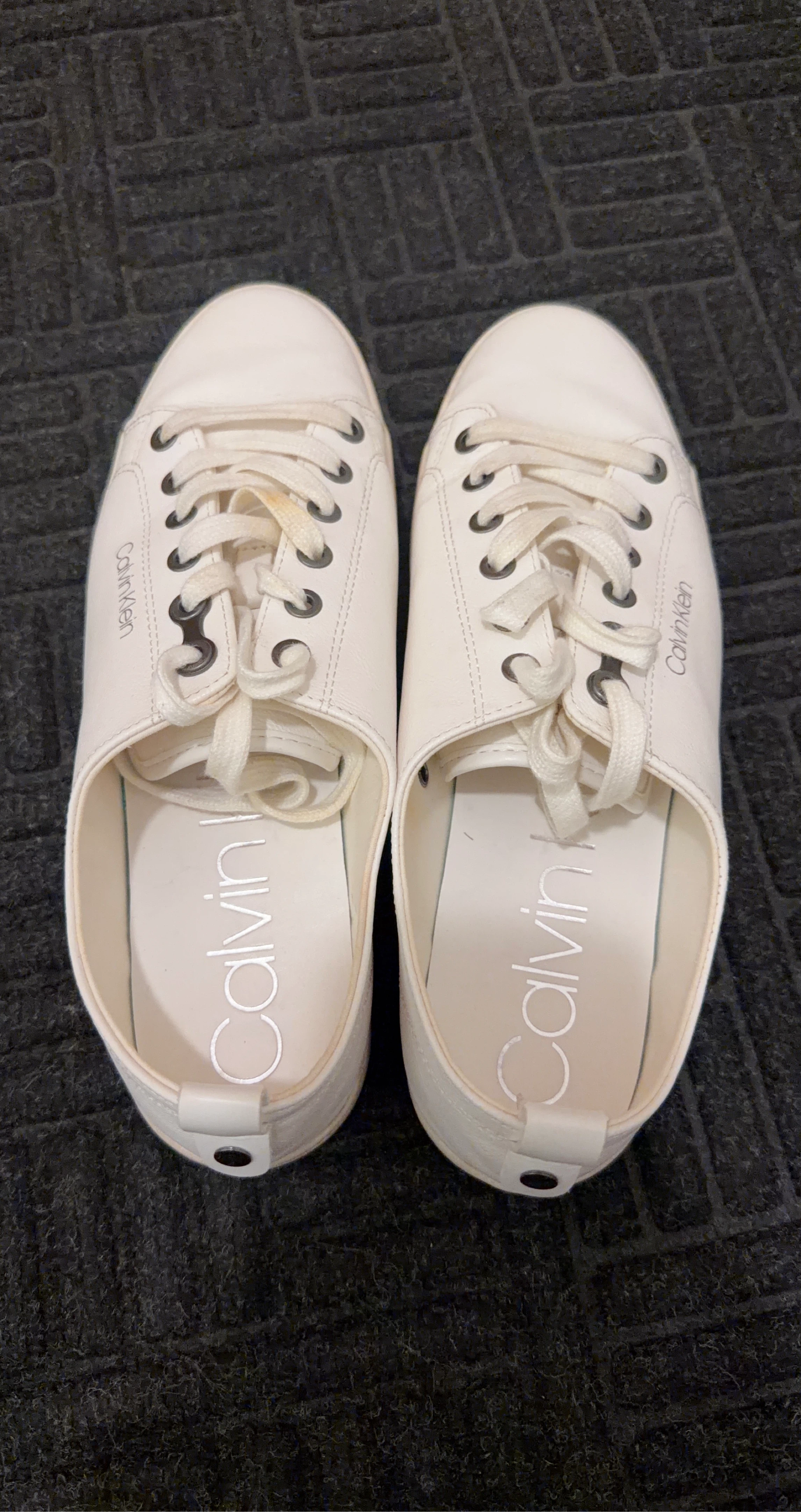 Calvin Klein White Leather Sneakers