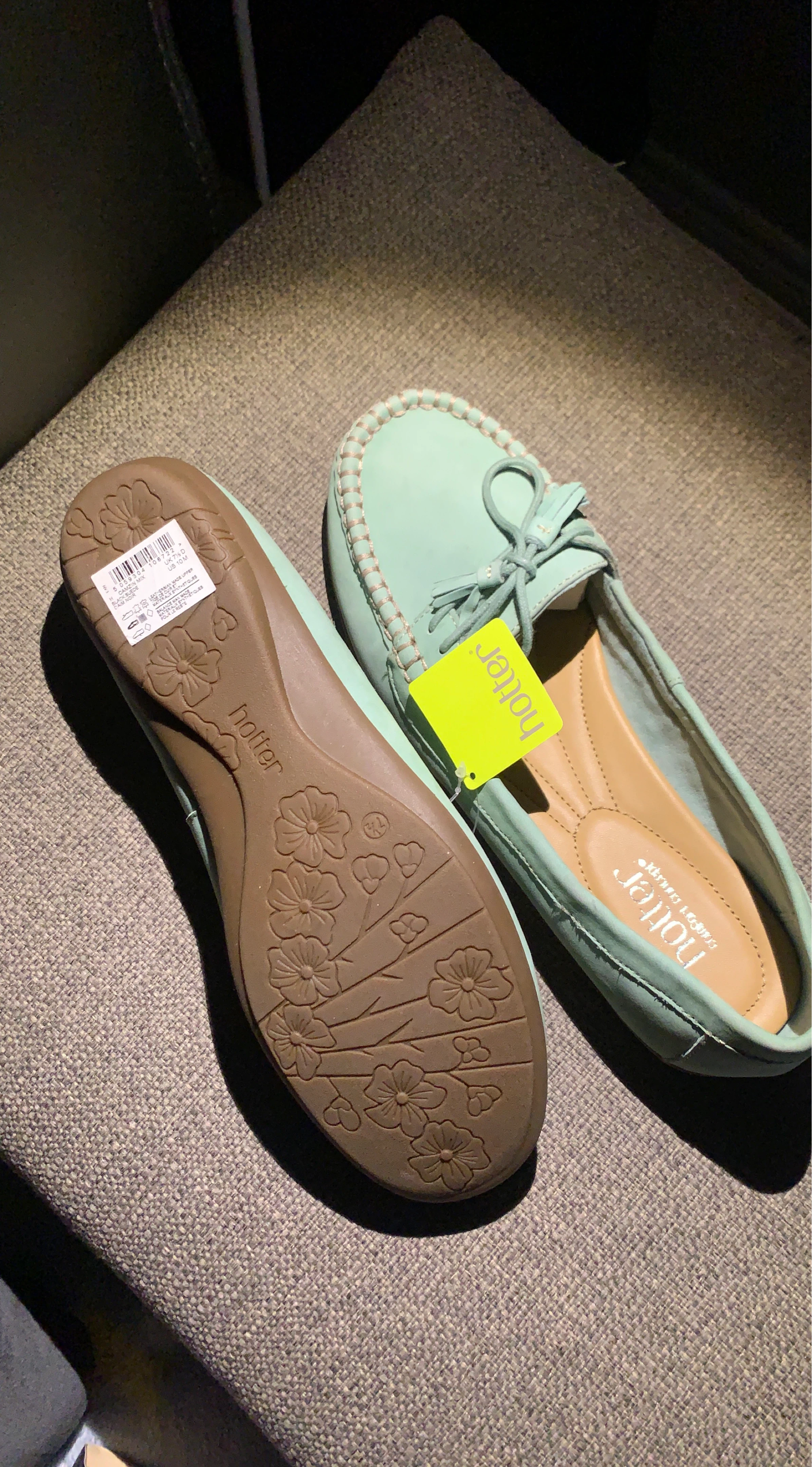 Hotter Mint Green Suede Loafers - Size 7.5 UK / 10 US