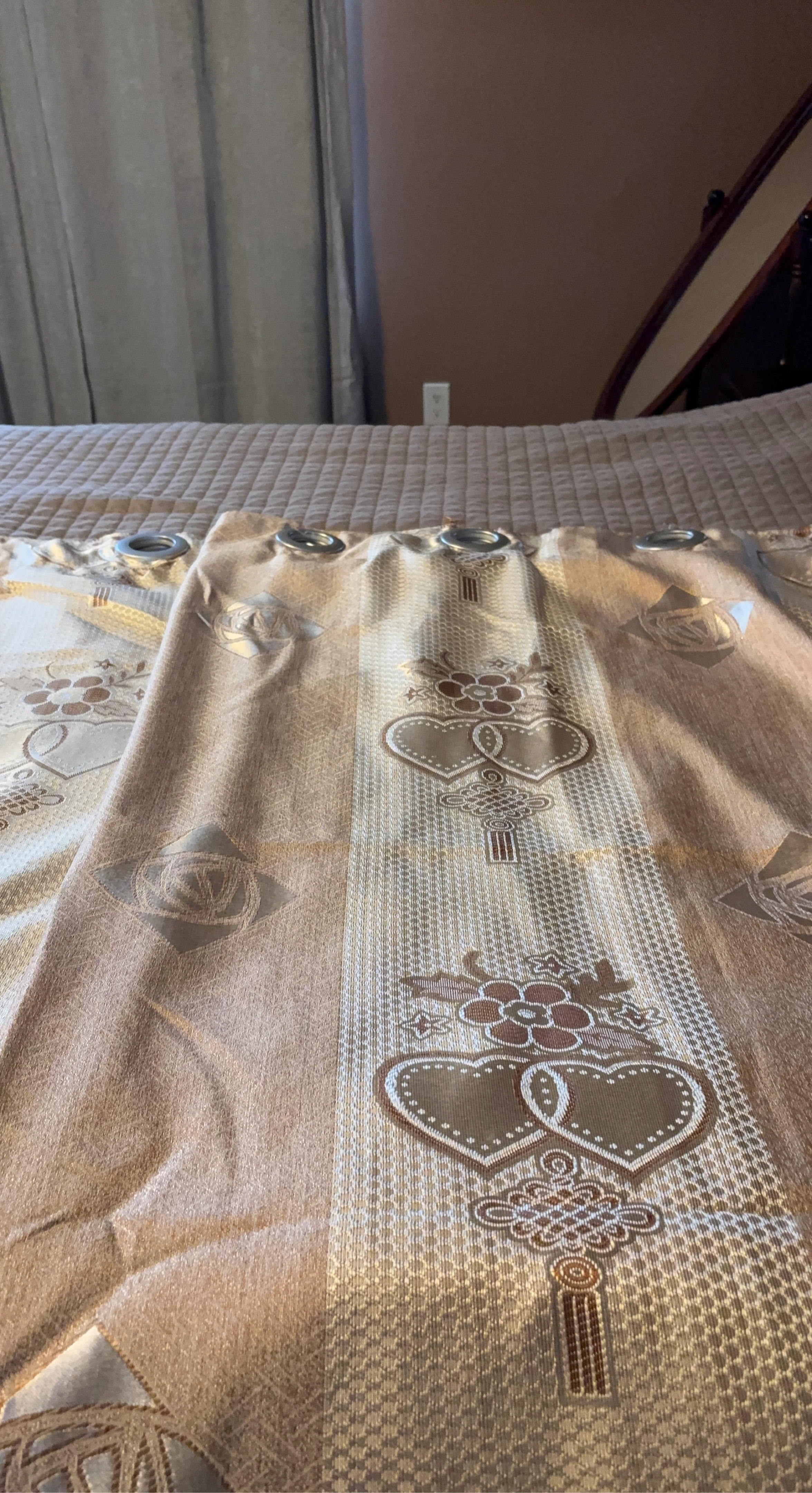 🌱2 pieces Decorative Curtain Panel with Hearts and Flowers