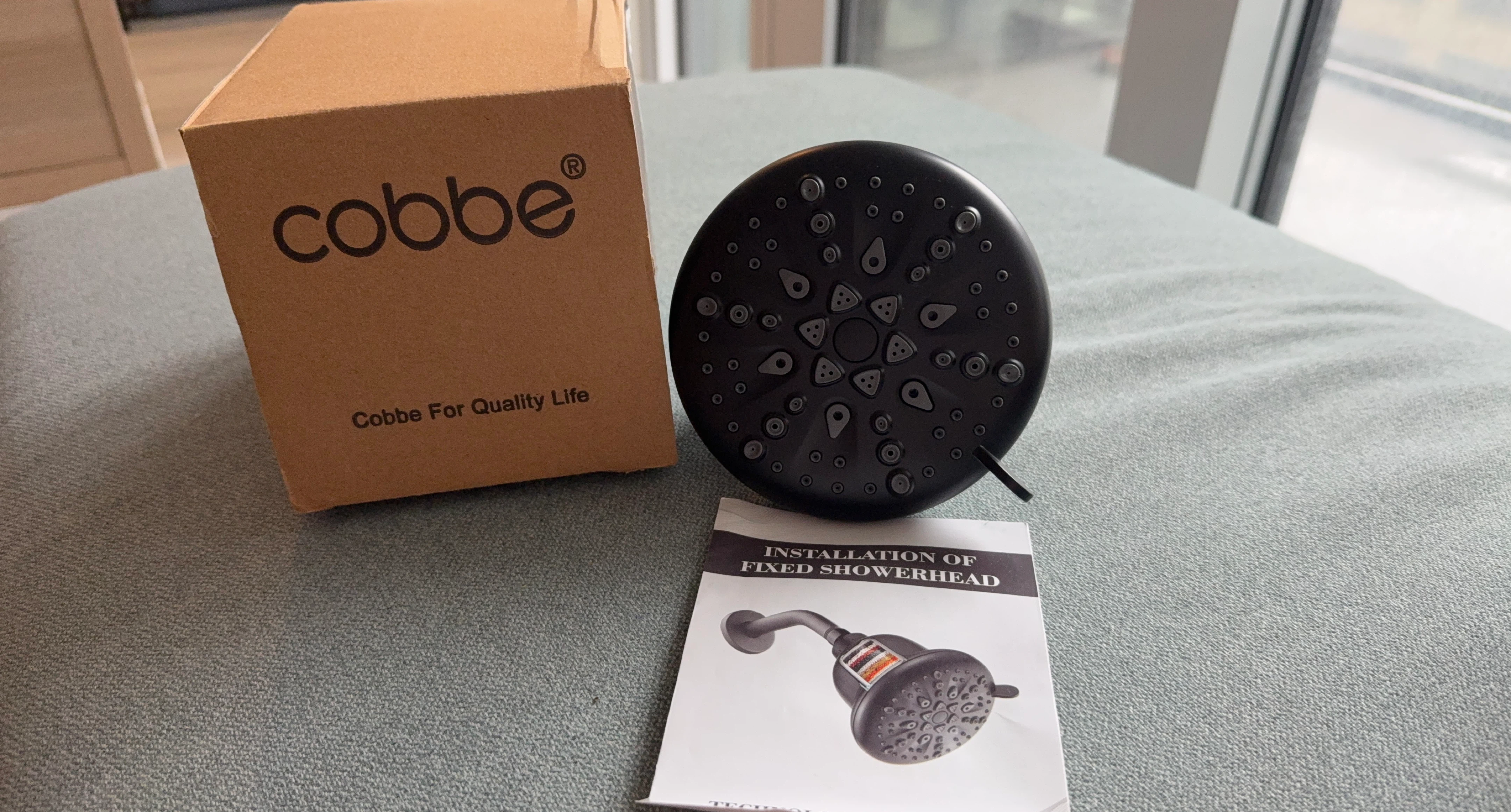 Cobbe Black Fixed Showerhead with Multiple Settings