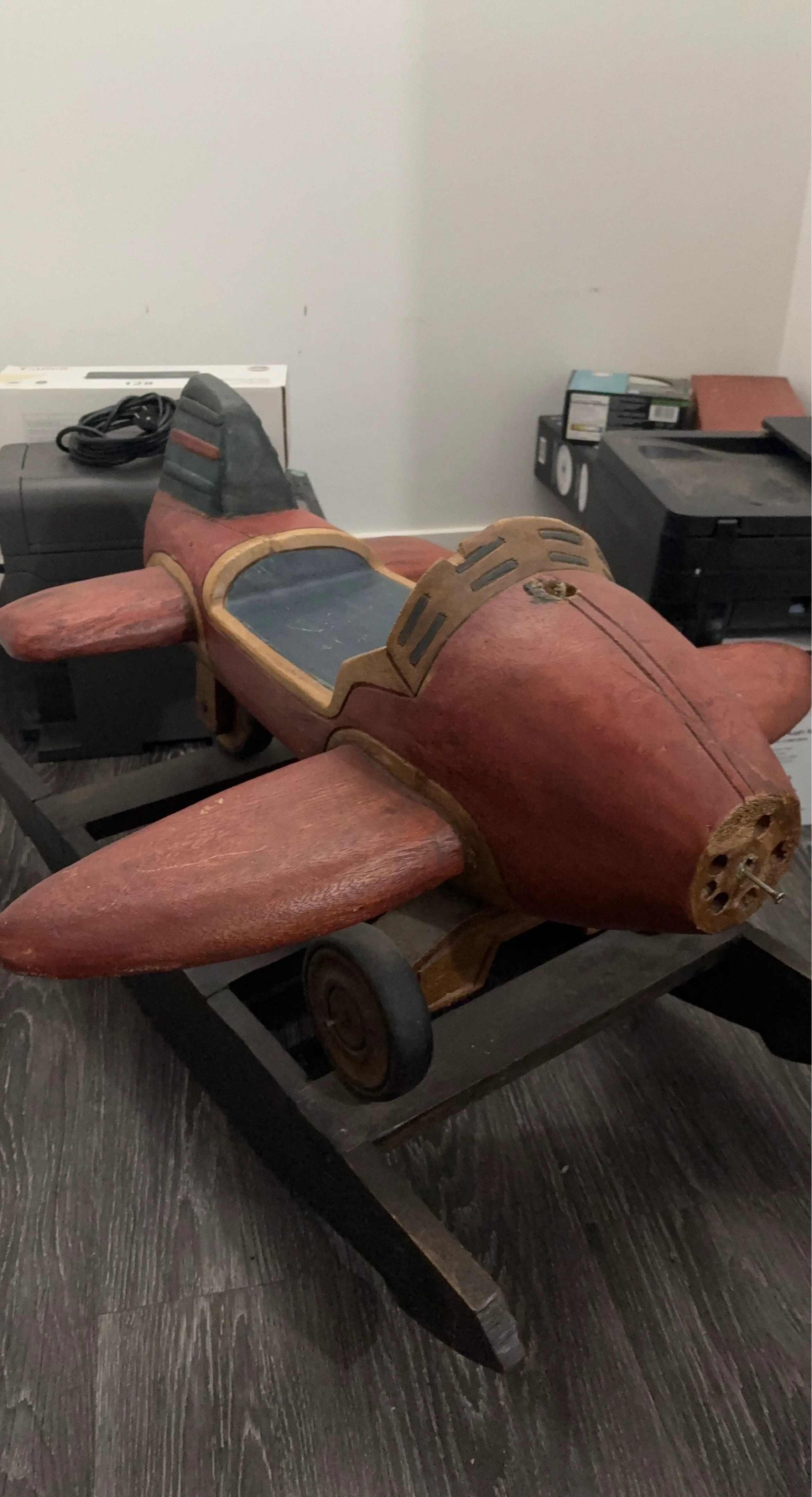 Wooden Airplane Ride-On Toy