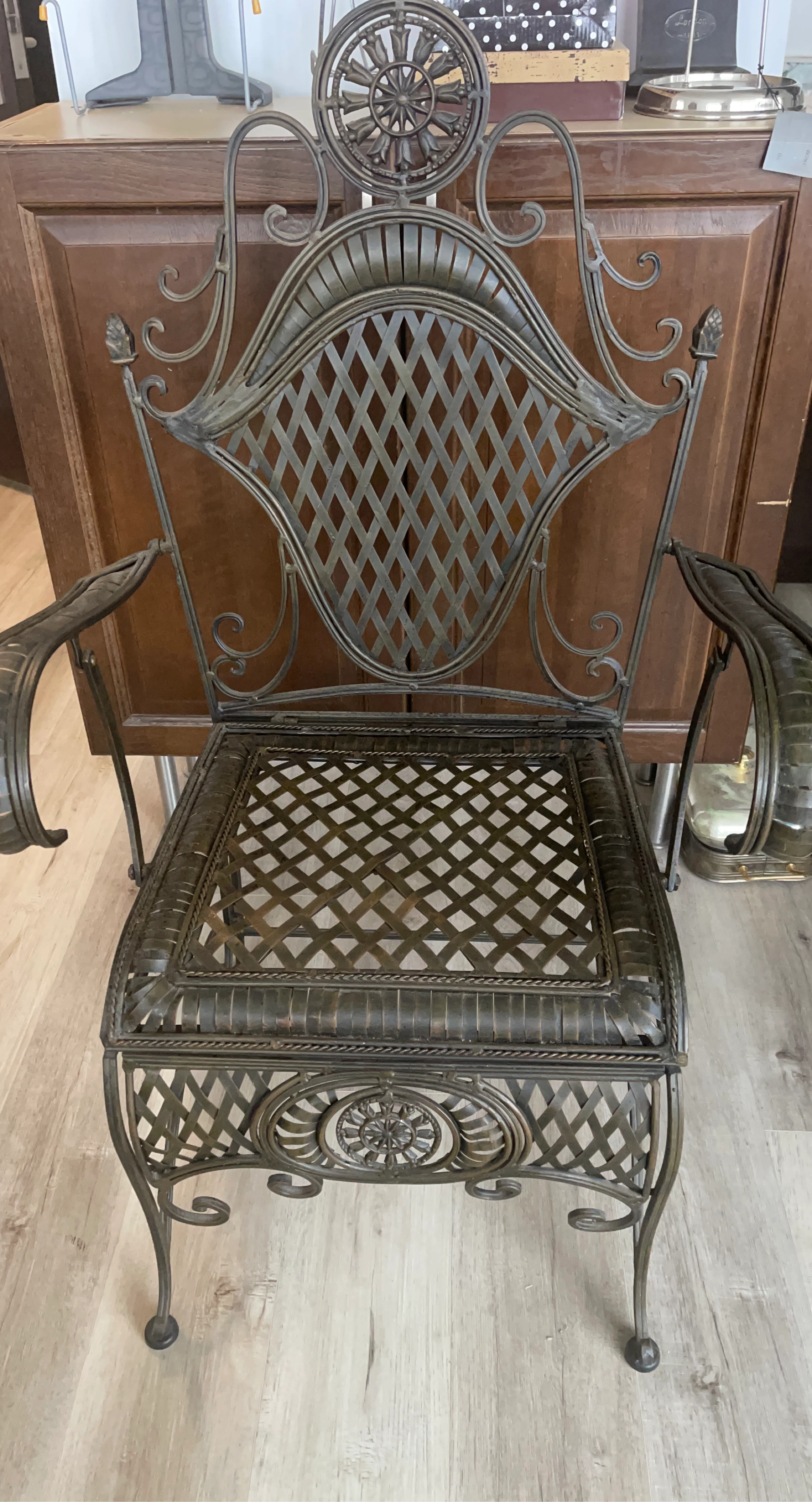 Ornate Metal Arm Chair