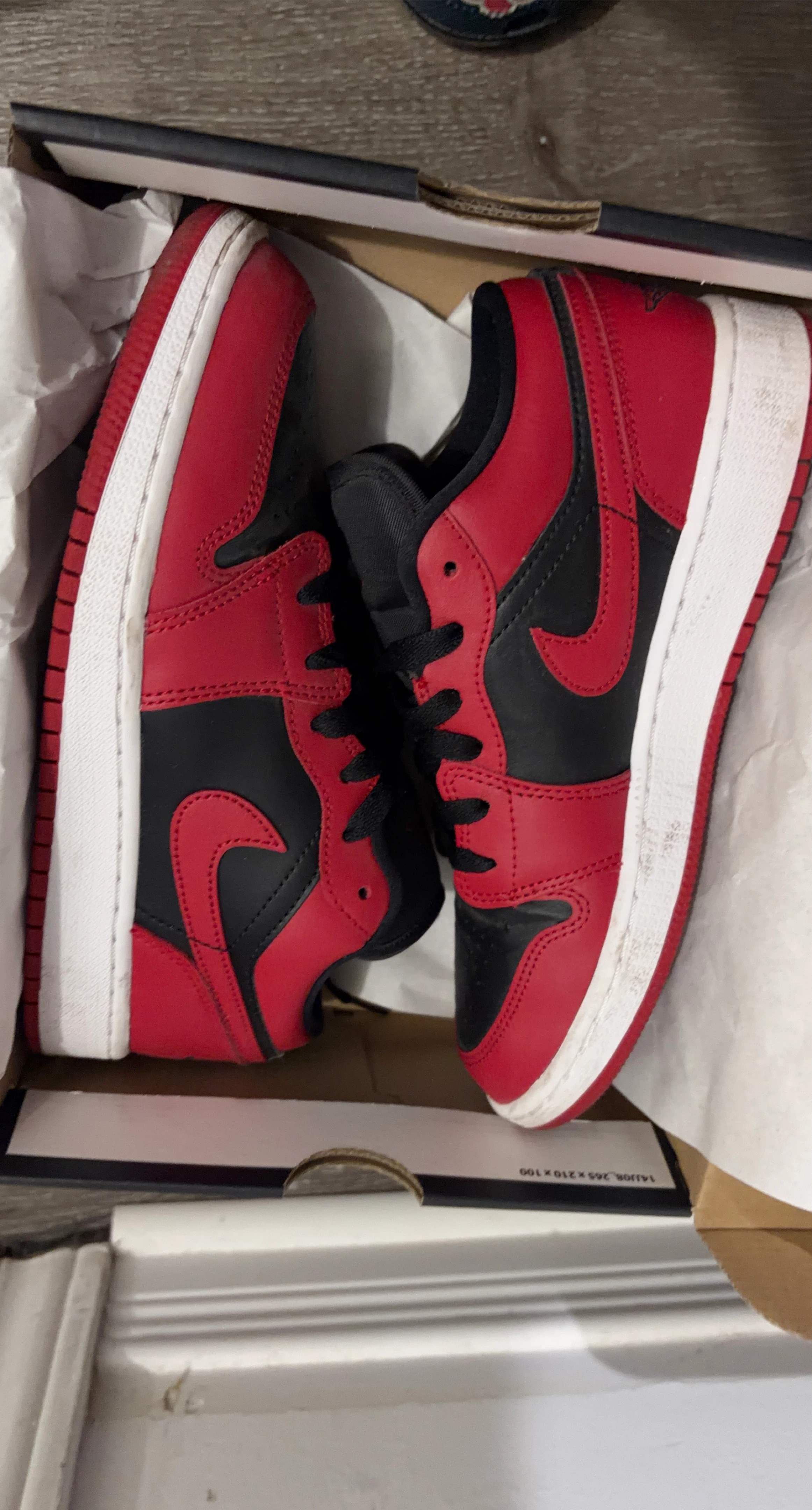 Air Jordan 1 Low (GS) Gym Red/Black-White Sneakers