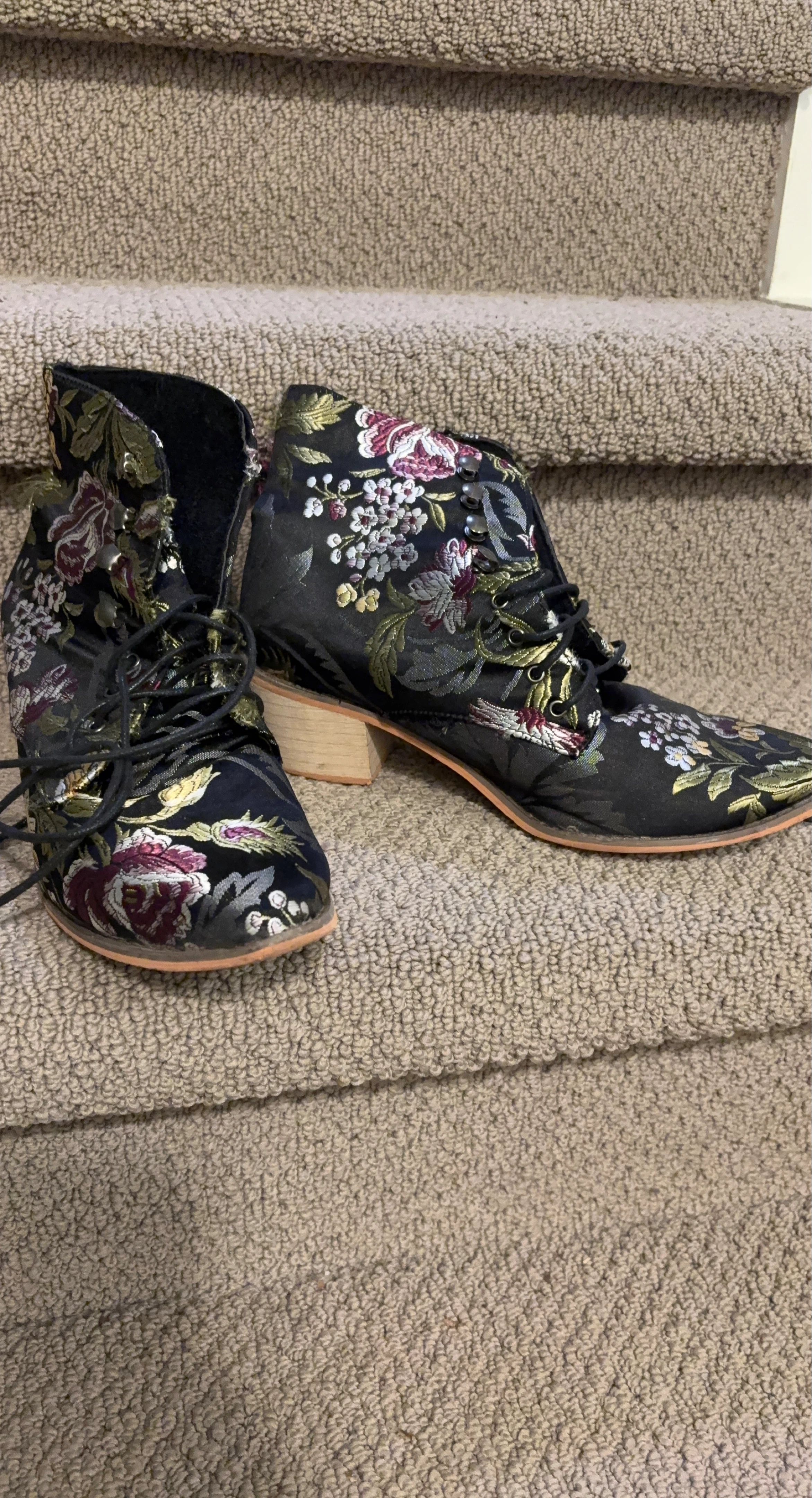 Embroidered Ankle Boots