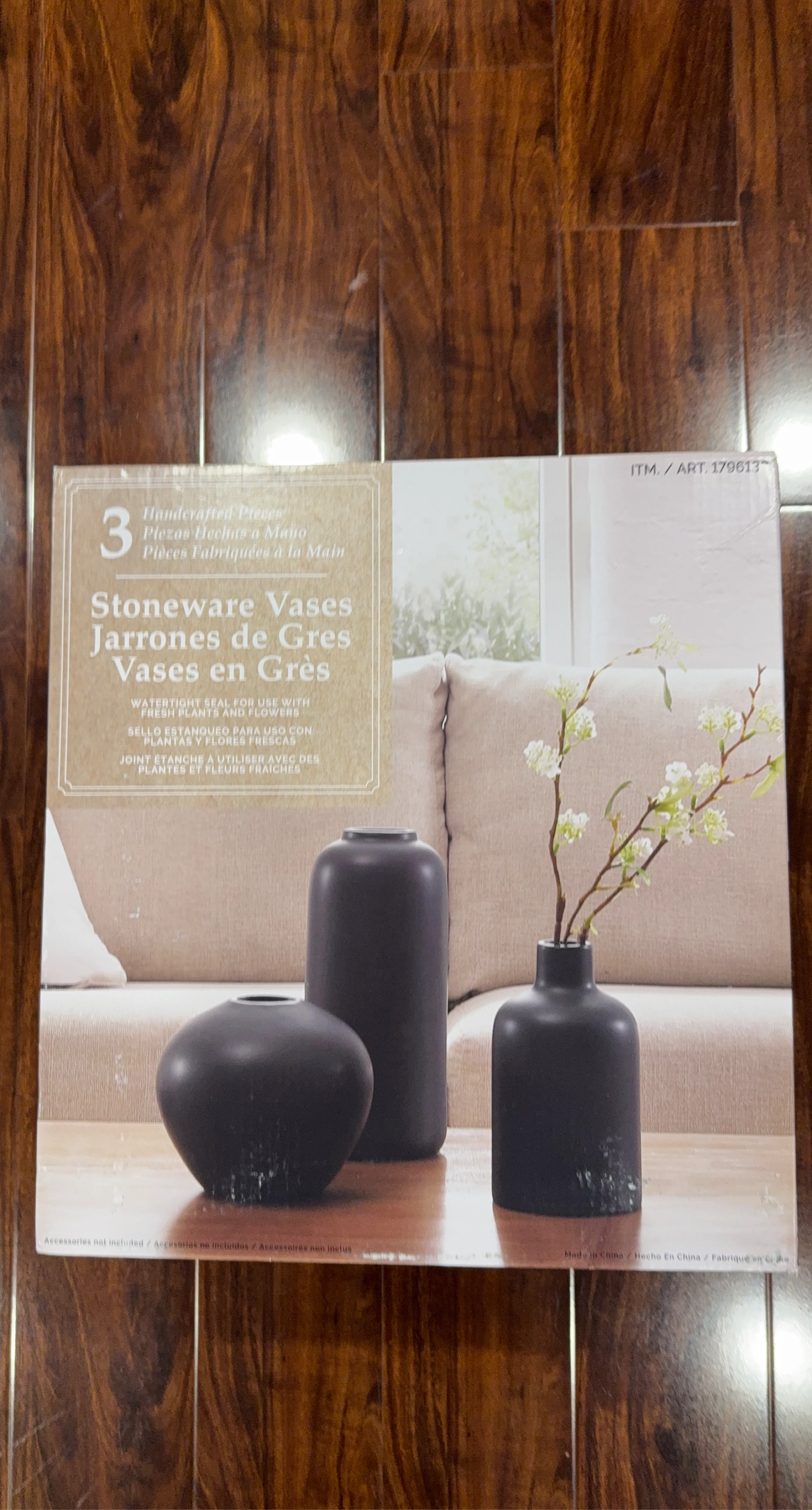 3 Stoneware Vases