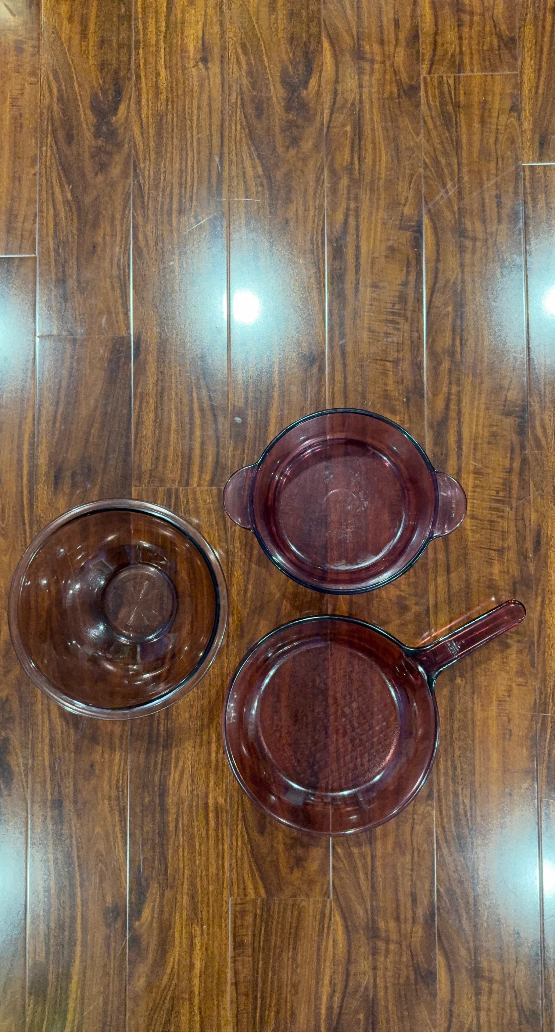 Pyrex Vision Ware Glass Casserole Dish and Skillet