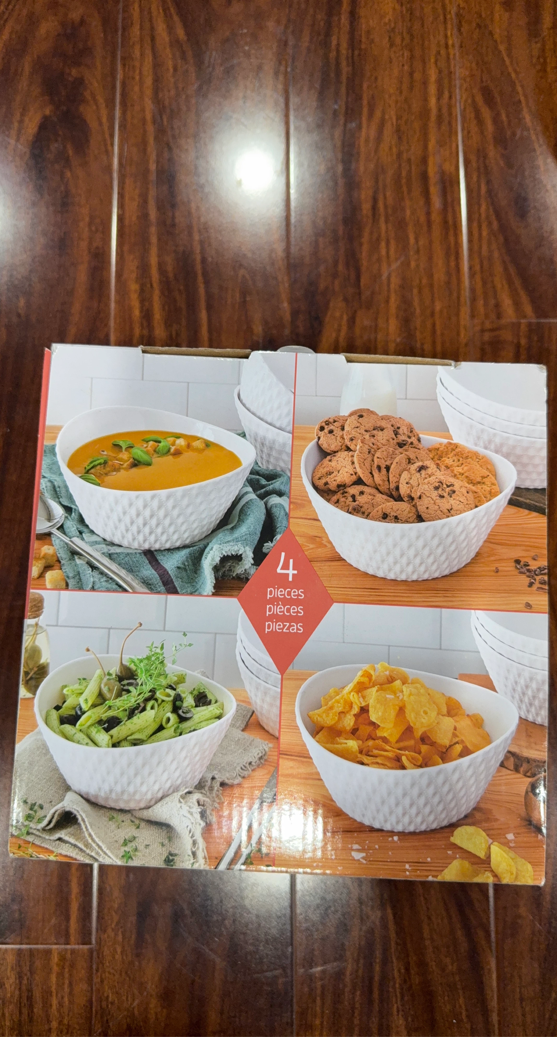 4-Piece White Serving Bowls