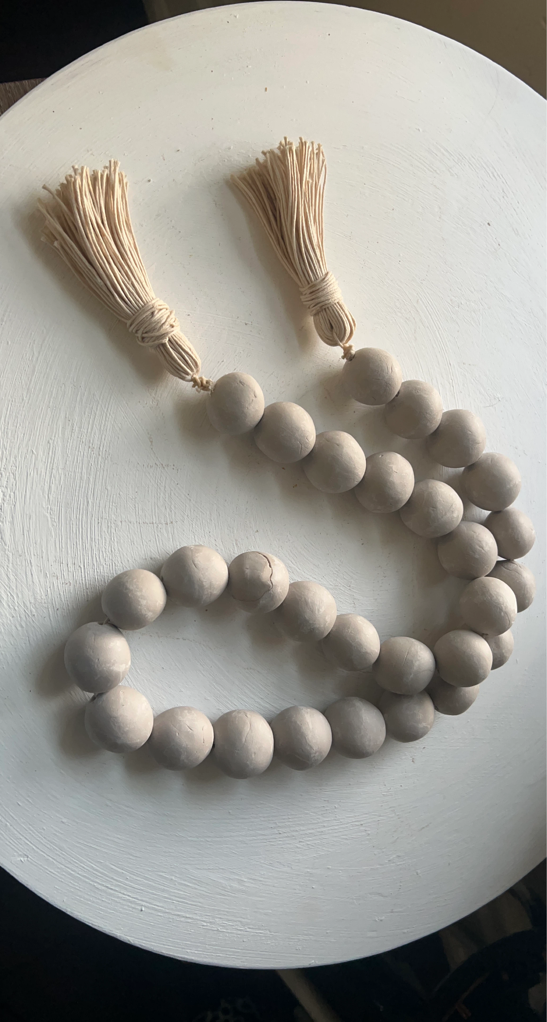 Handmade Decorative Clay Bead Garland with Tassels