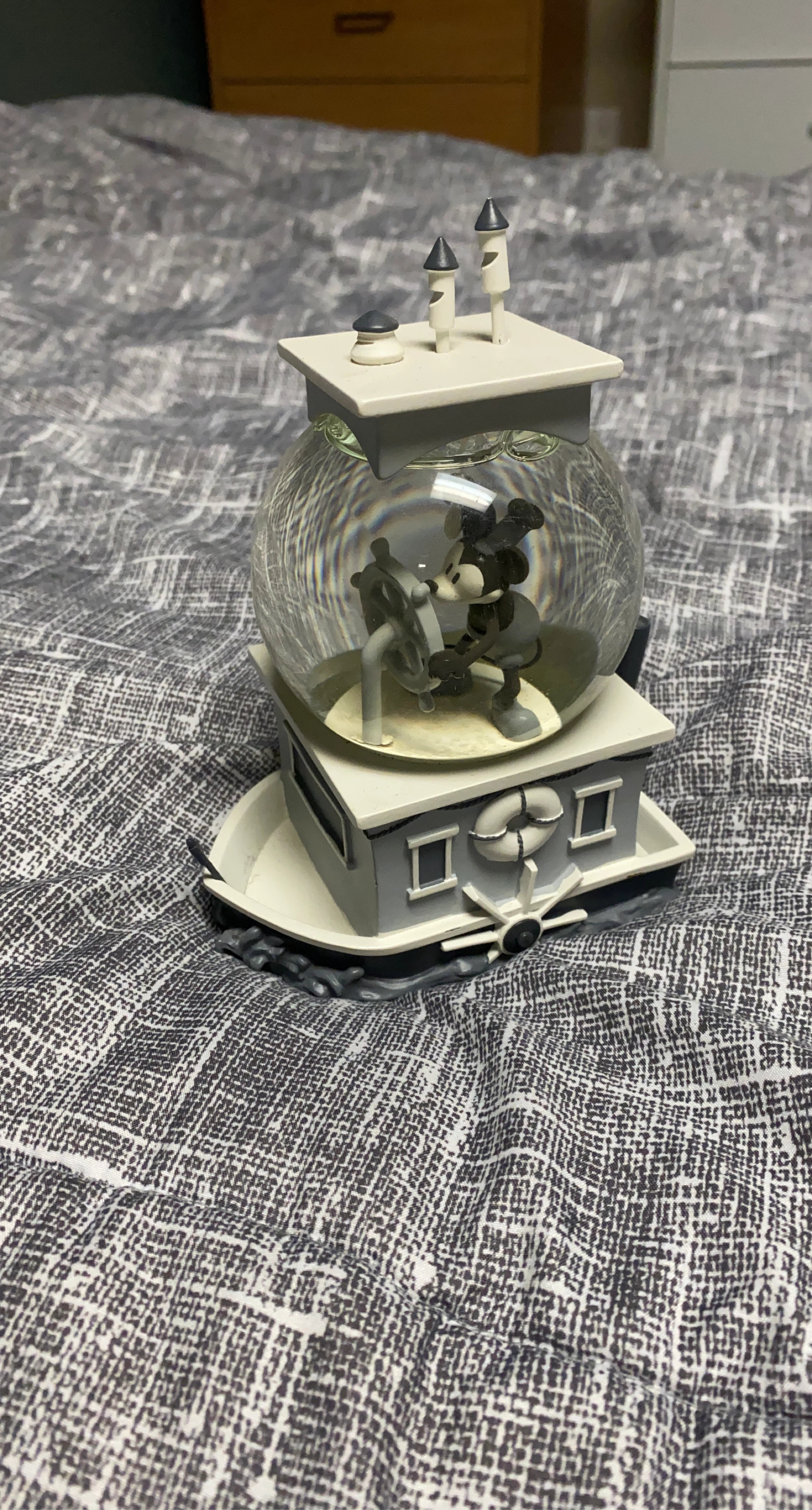 Hallmark Disney Mickey Mouse Steamboat Snow Globe