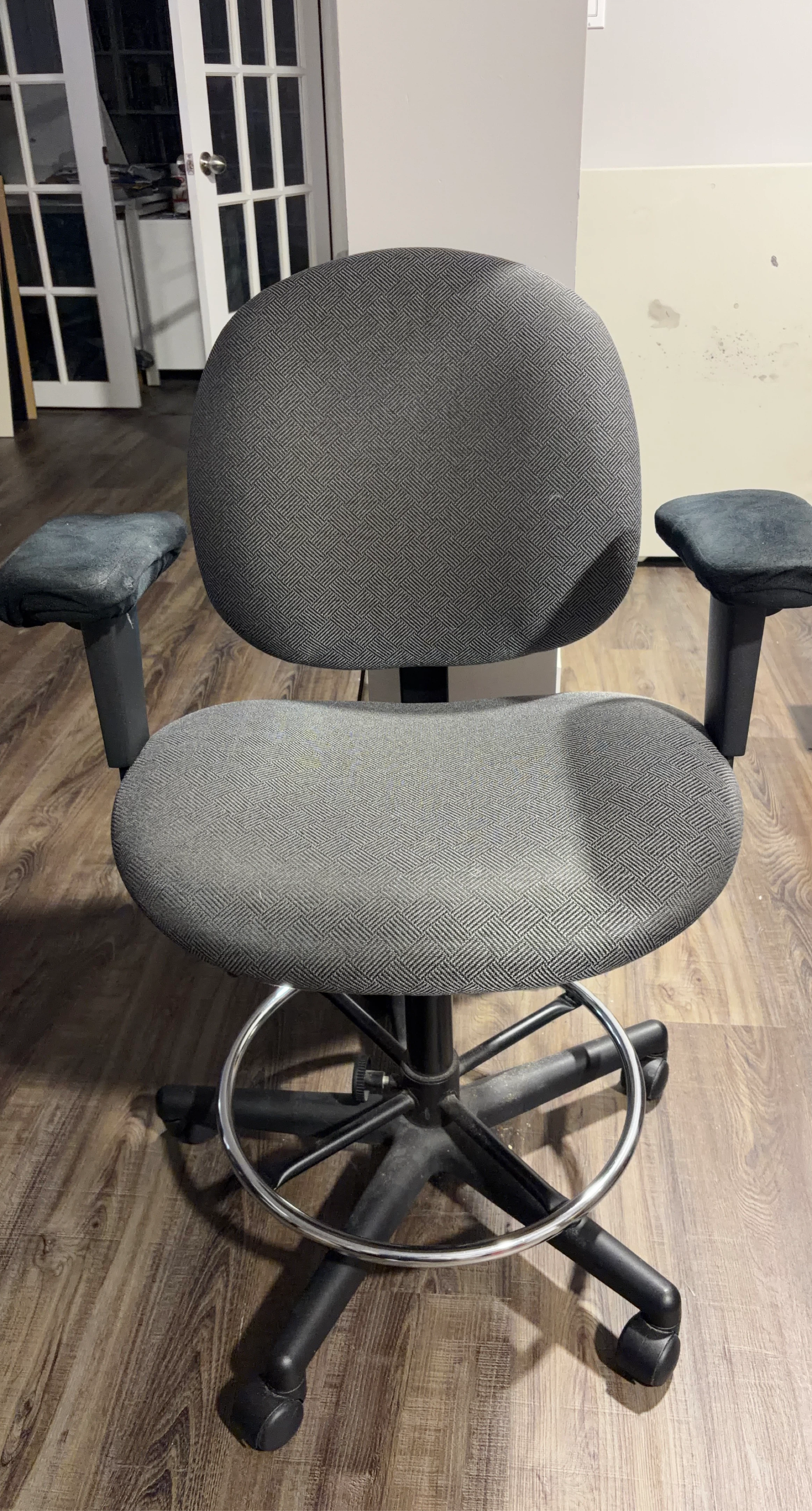 Grey Fabric Office Chair with Footrest