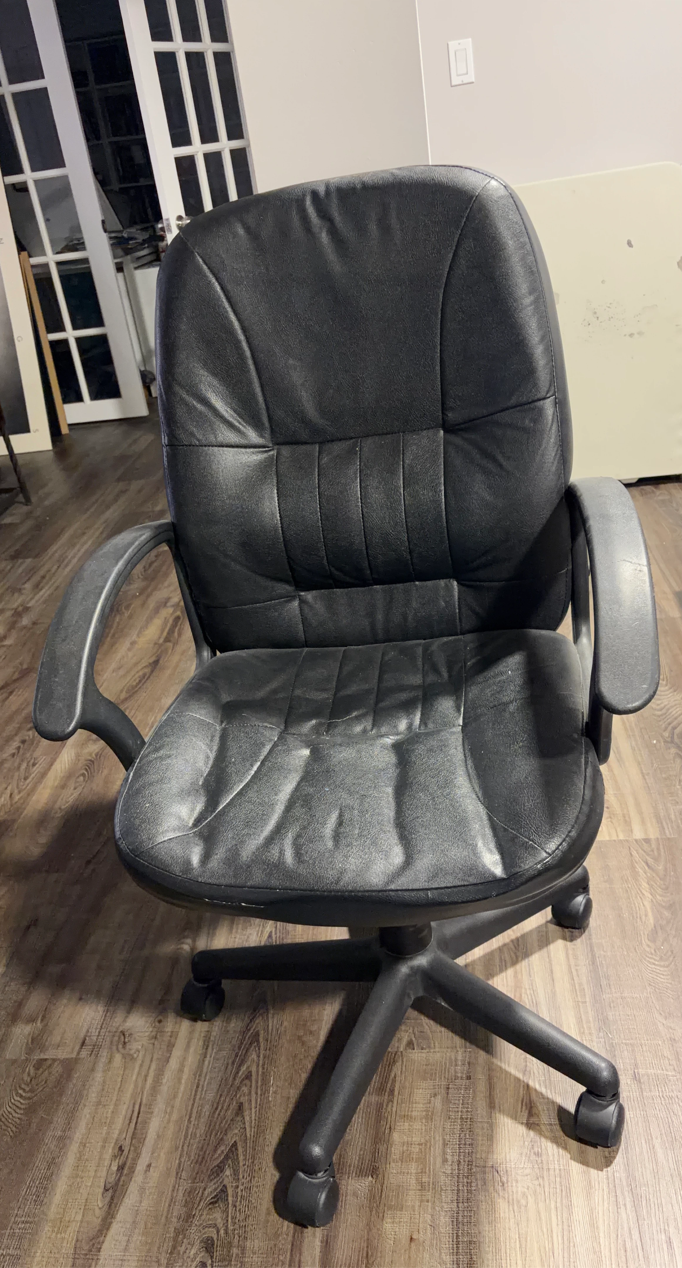Black Faux Leather Office Chair