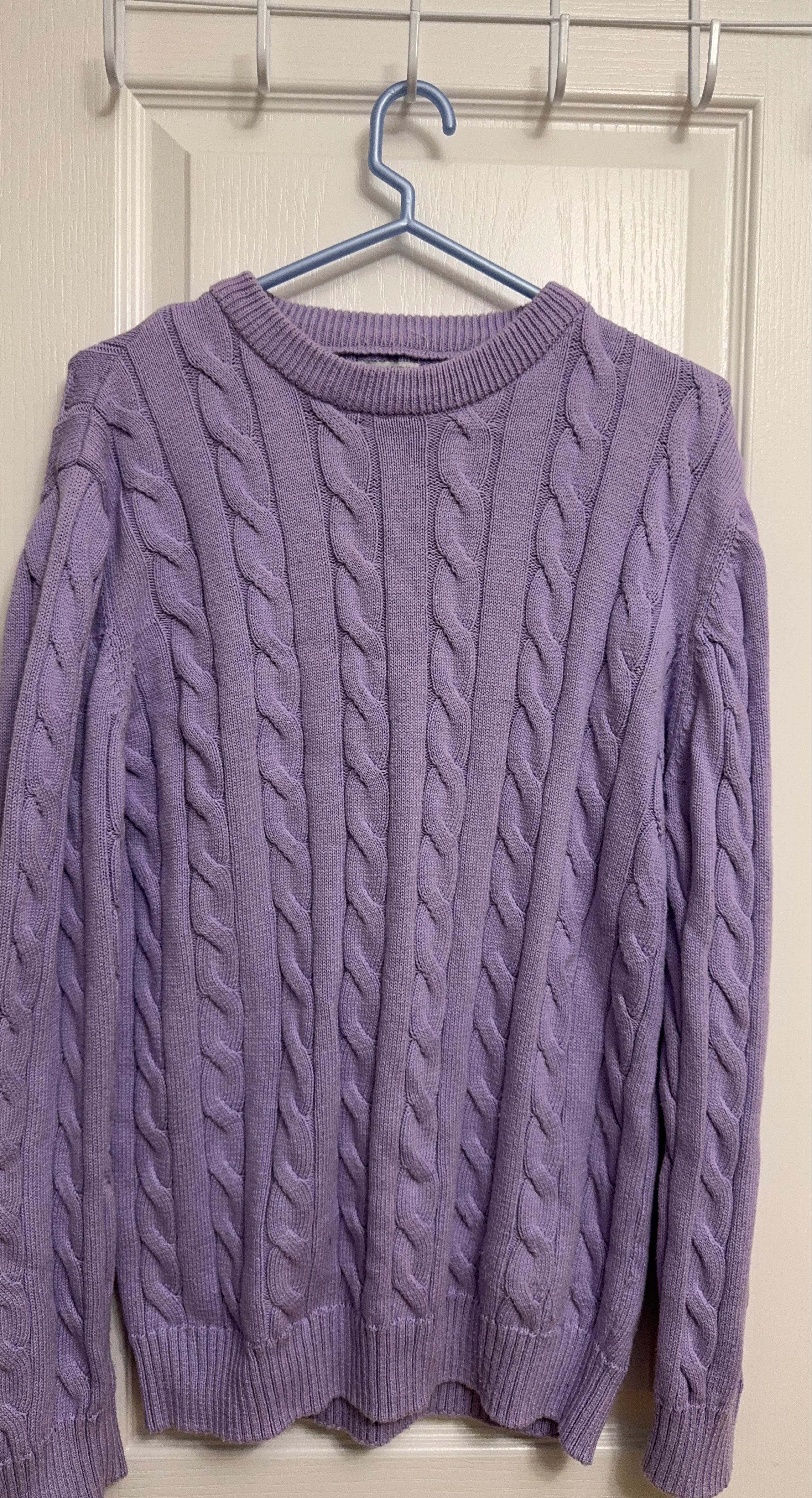 Purple Cable Knit Sweater