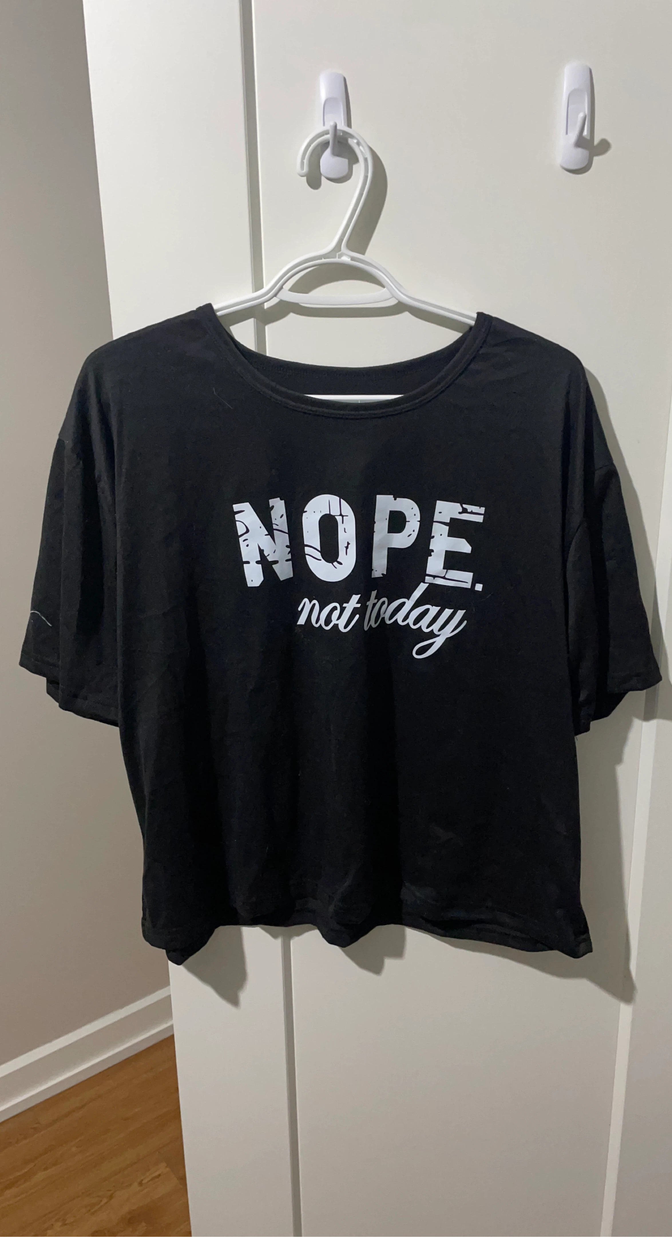 Black "Nope not today" graphic t-shirt