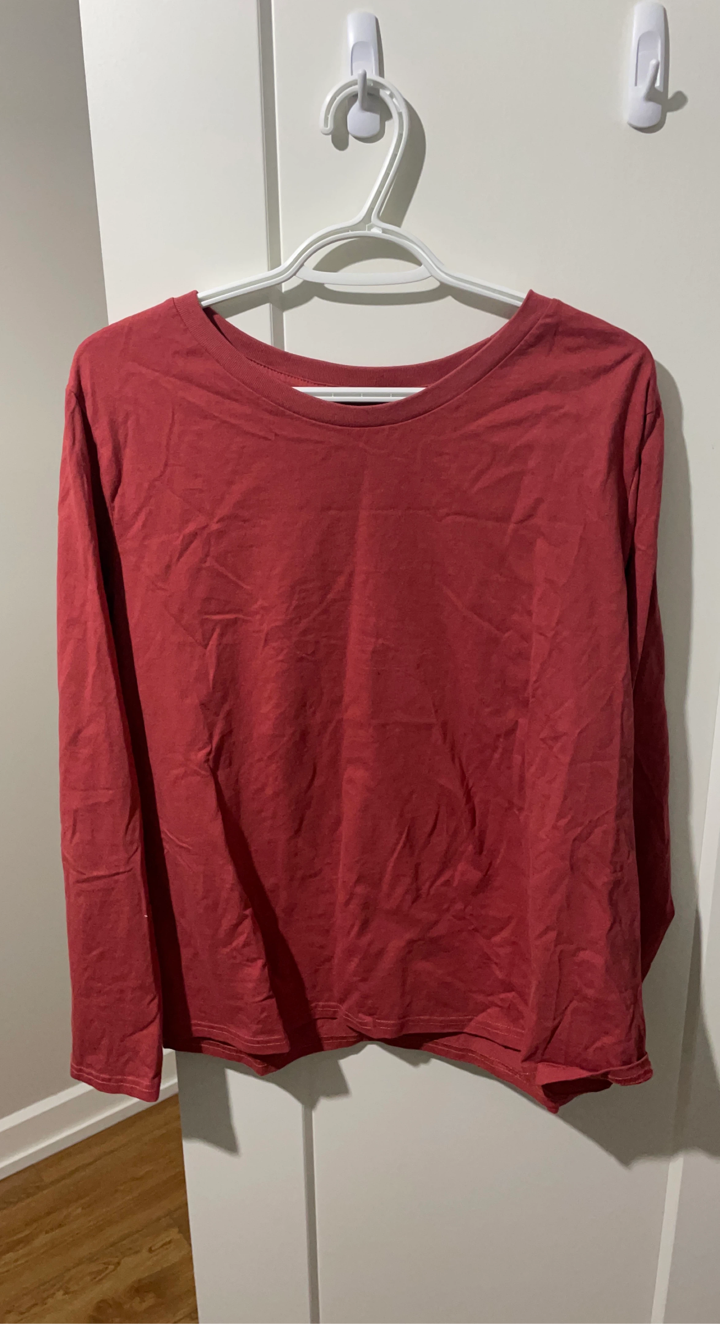 Red long-sleeved shirt