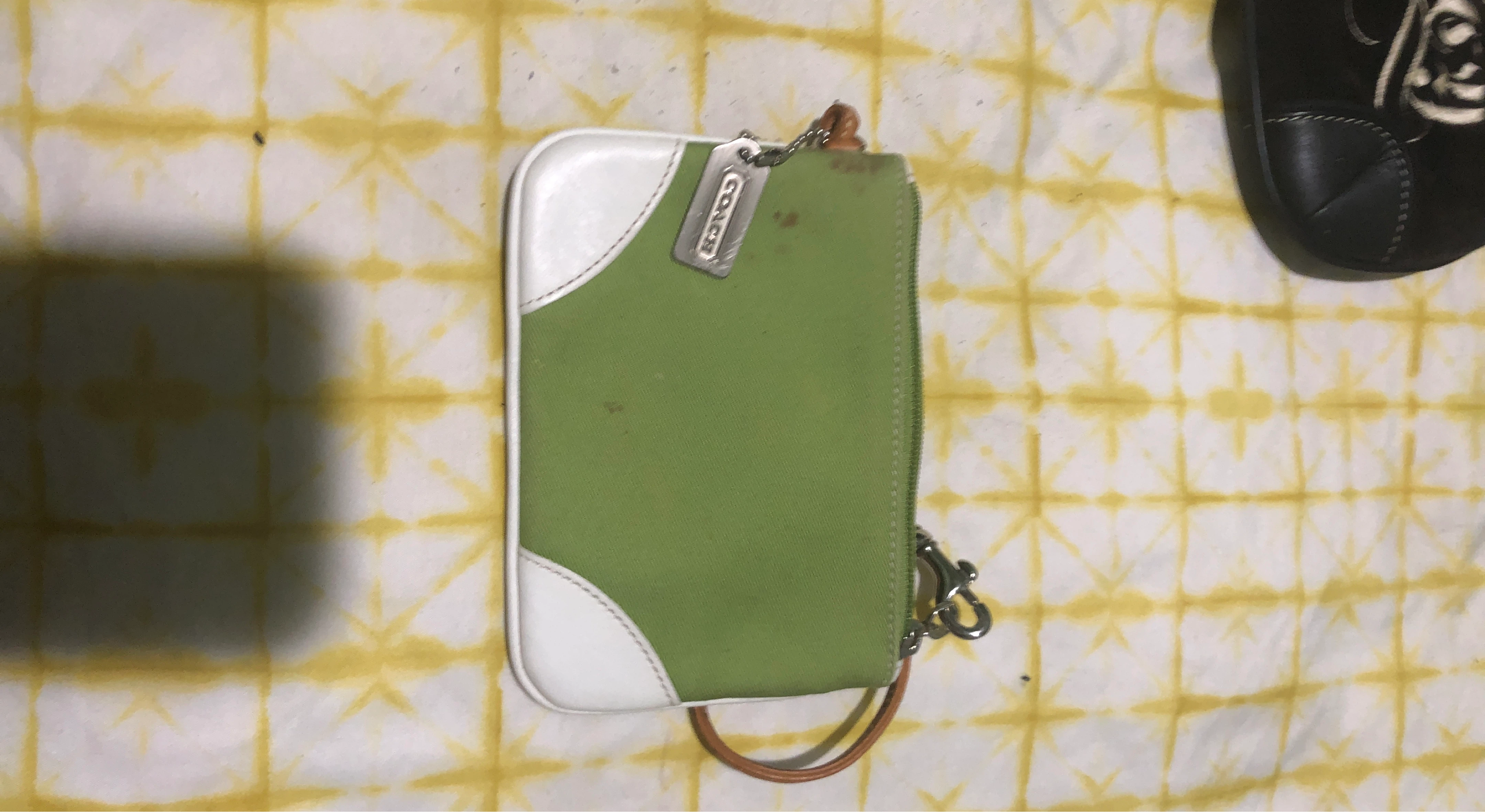 Coach Wristlet Pouch - Green and White