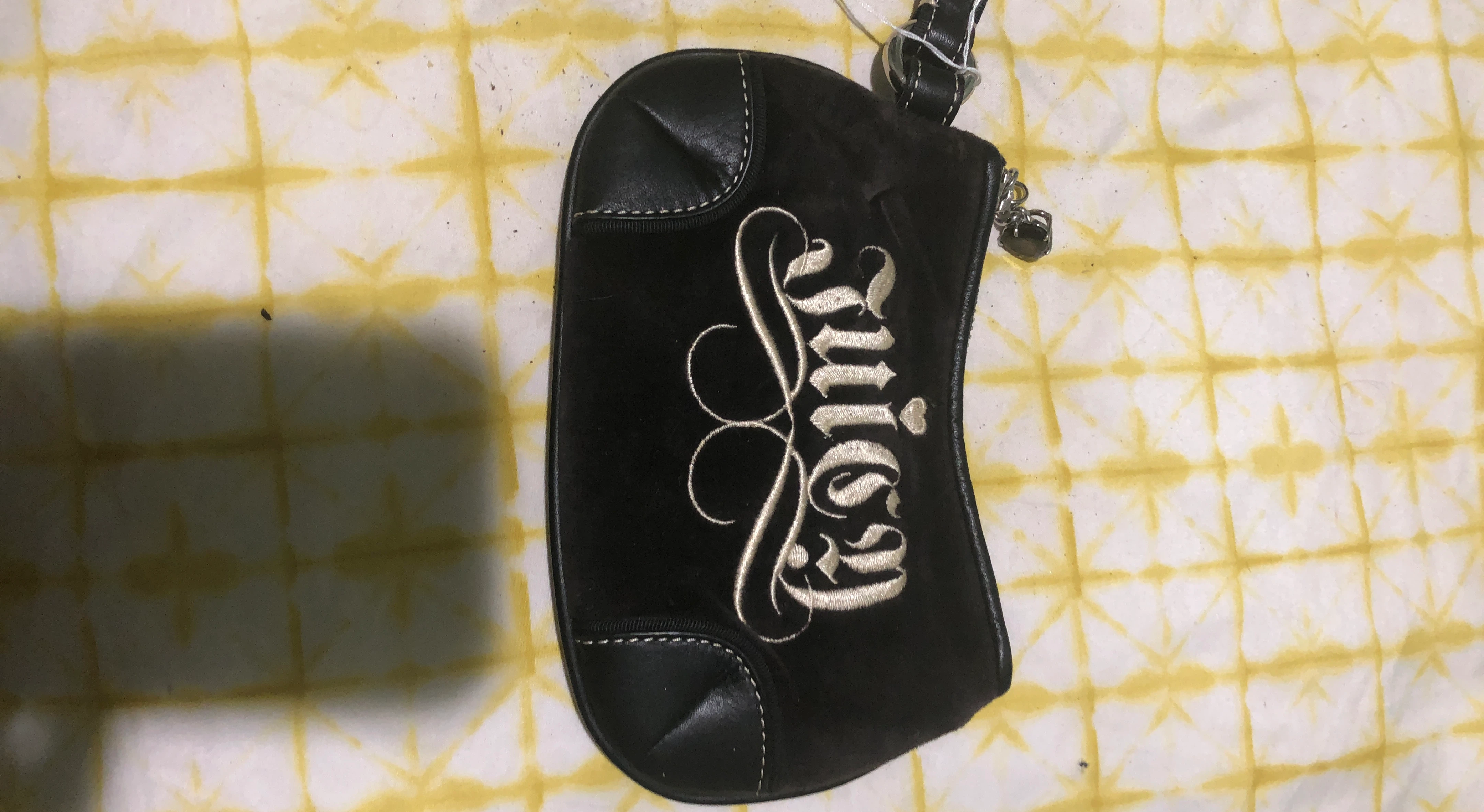 Juicy Couture Black Velour Shoulder Bag