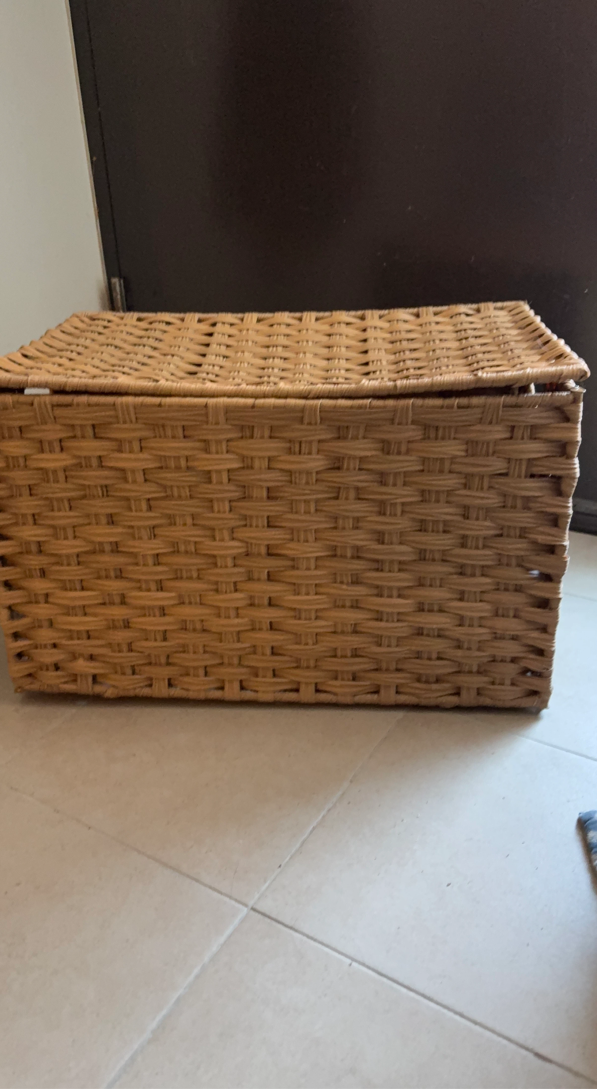 Wicker Storage Basket with Lid