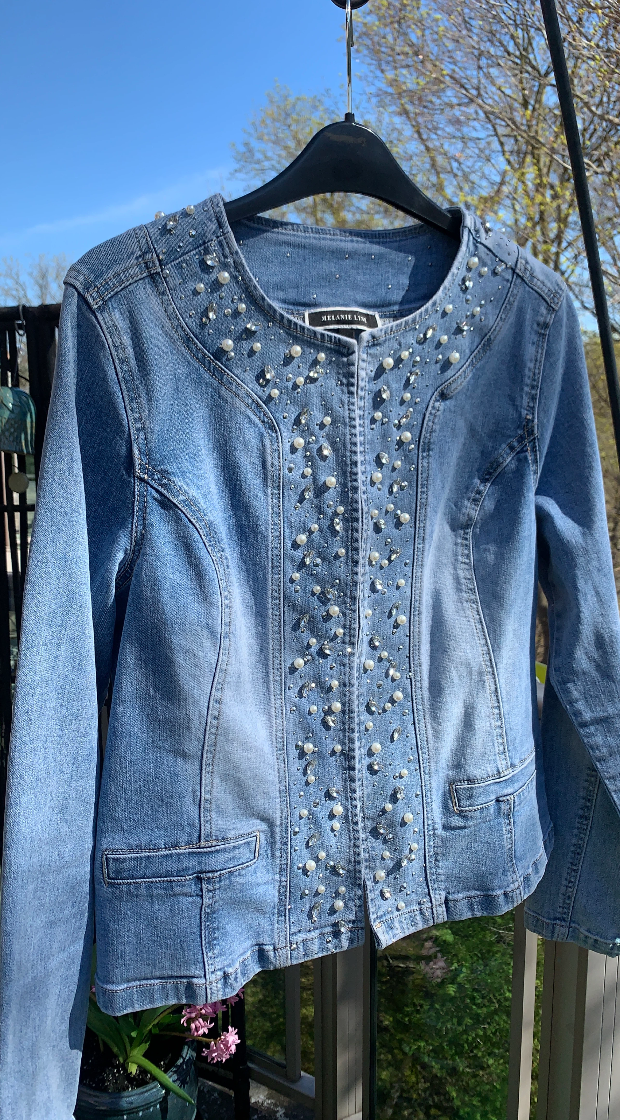 Melanie Lyn Embellished Denim Jacket