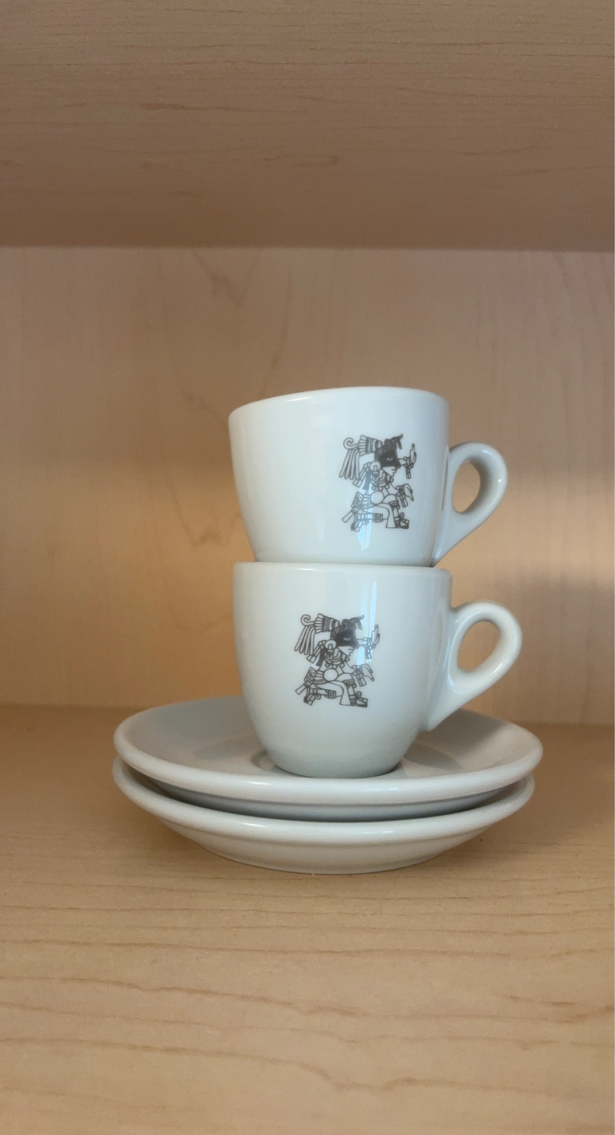 Set of 2 White Espresso Cups with Saucers 🌱