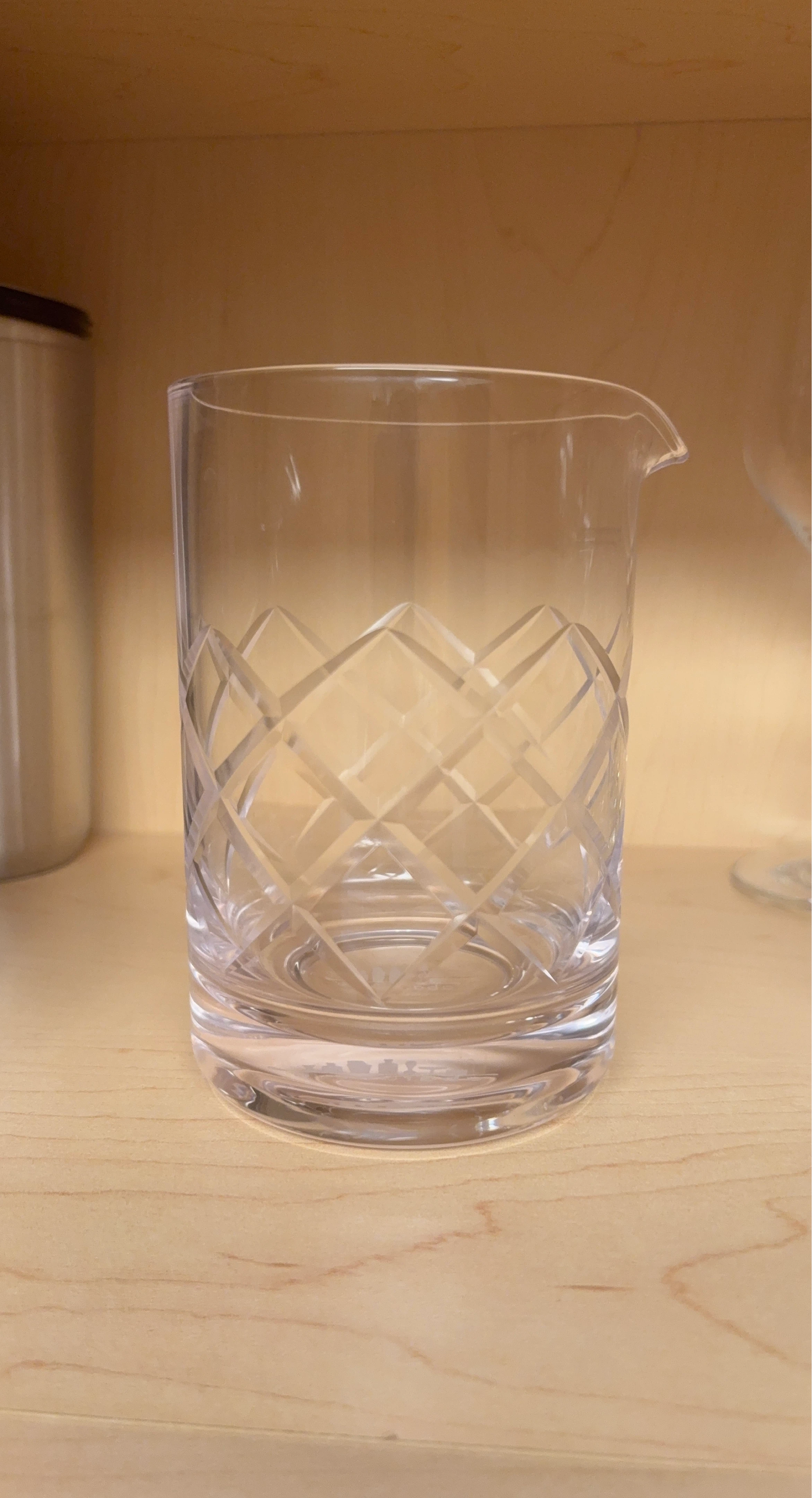 Crystal Mixing Glass with Spout