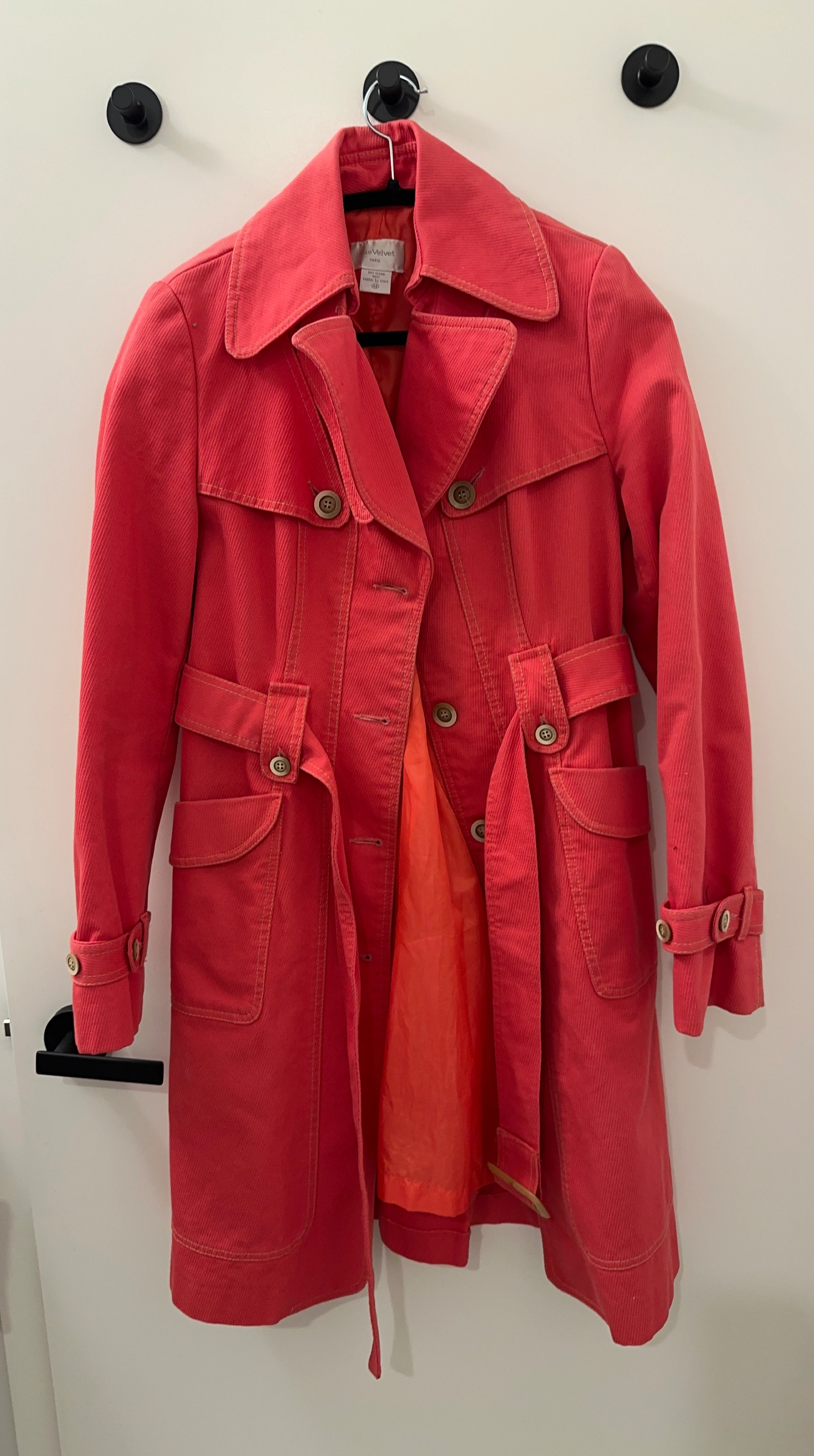 Paris Coral Trench Coat - Size M