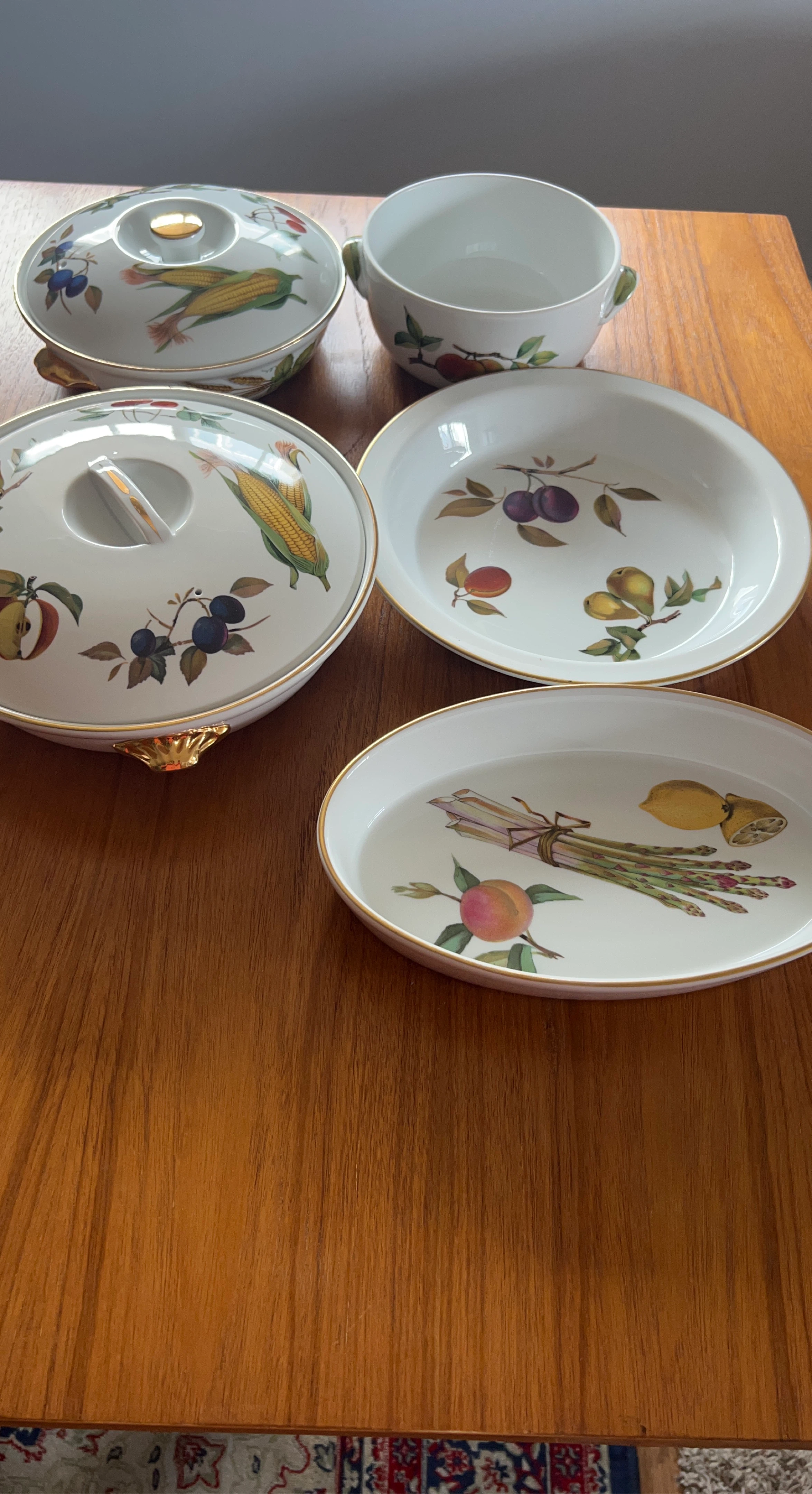 Royal Worcester Evesham Porcelain Serving Dish Set