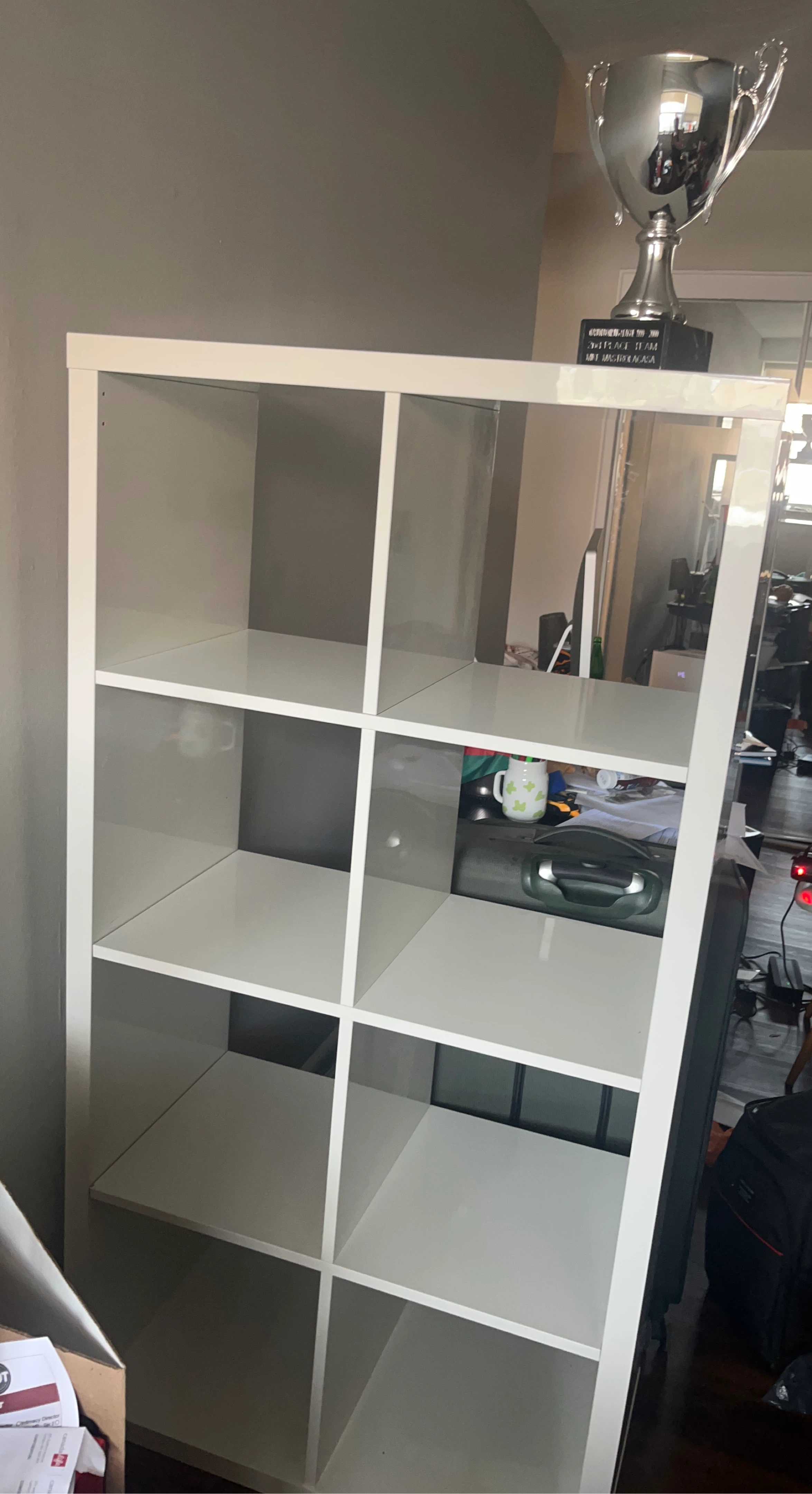 White 8-Cube Shelf Unit - photo 2