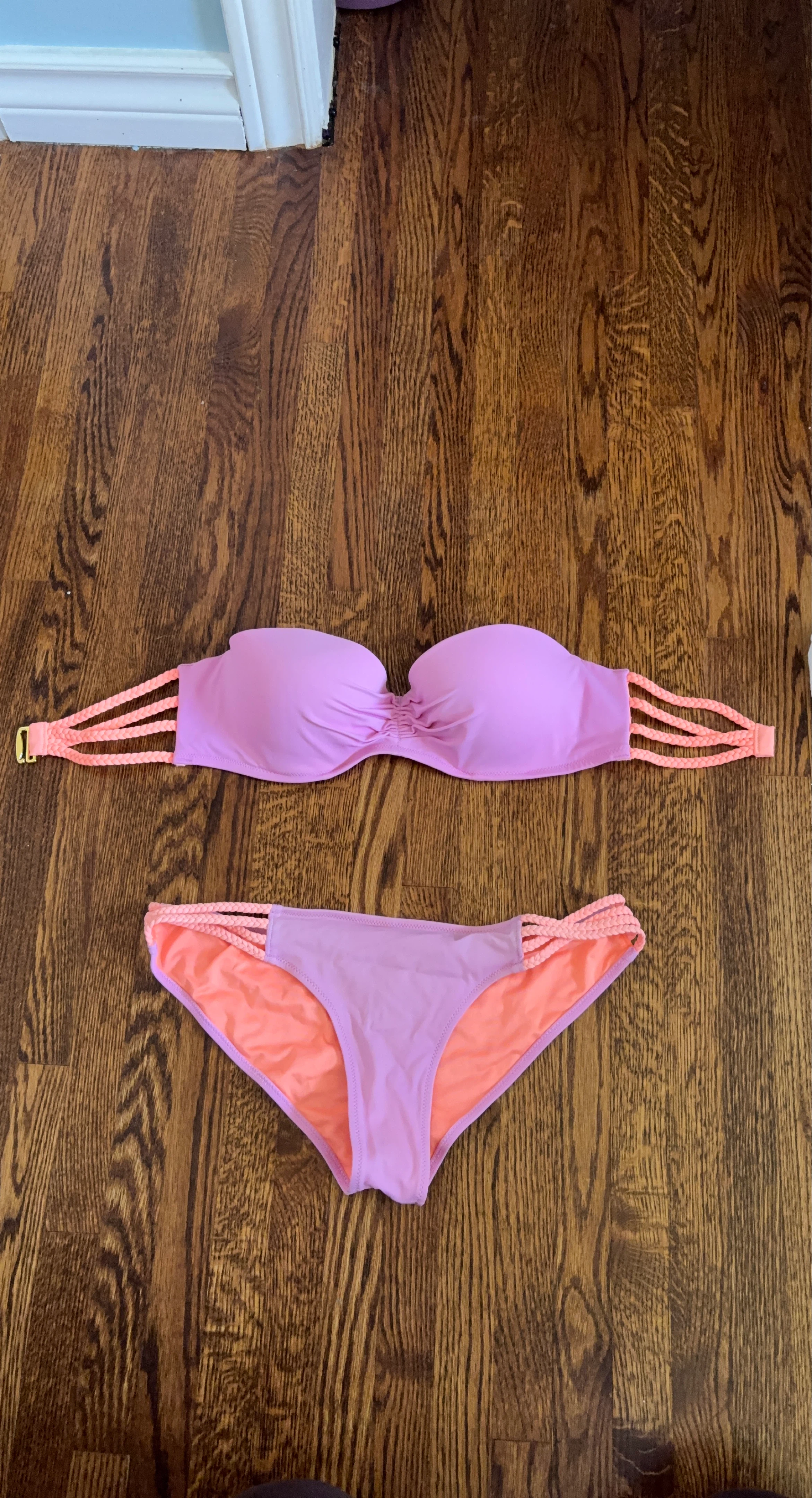 Strapless Bikini Set - Lavender & Coral