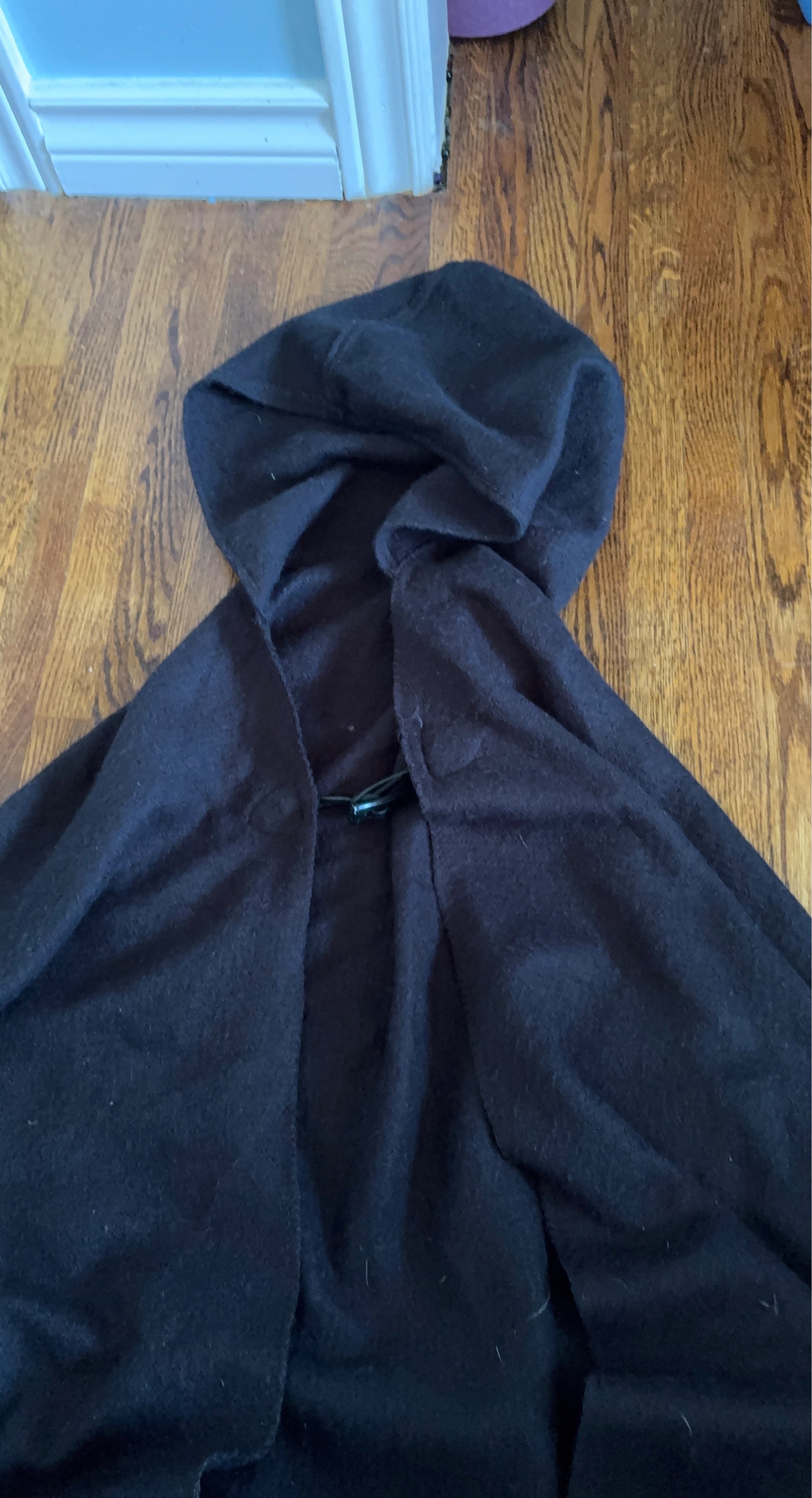 Black hooded cape