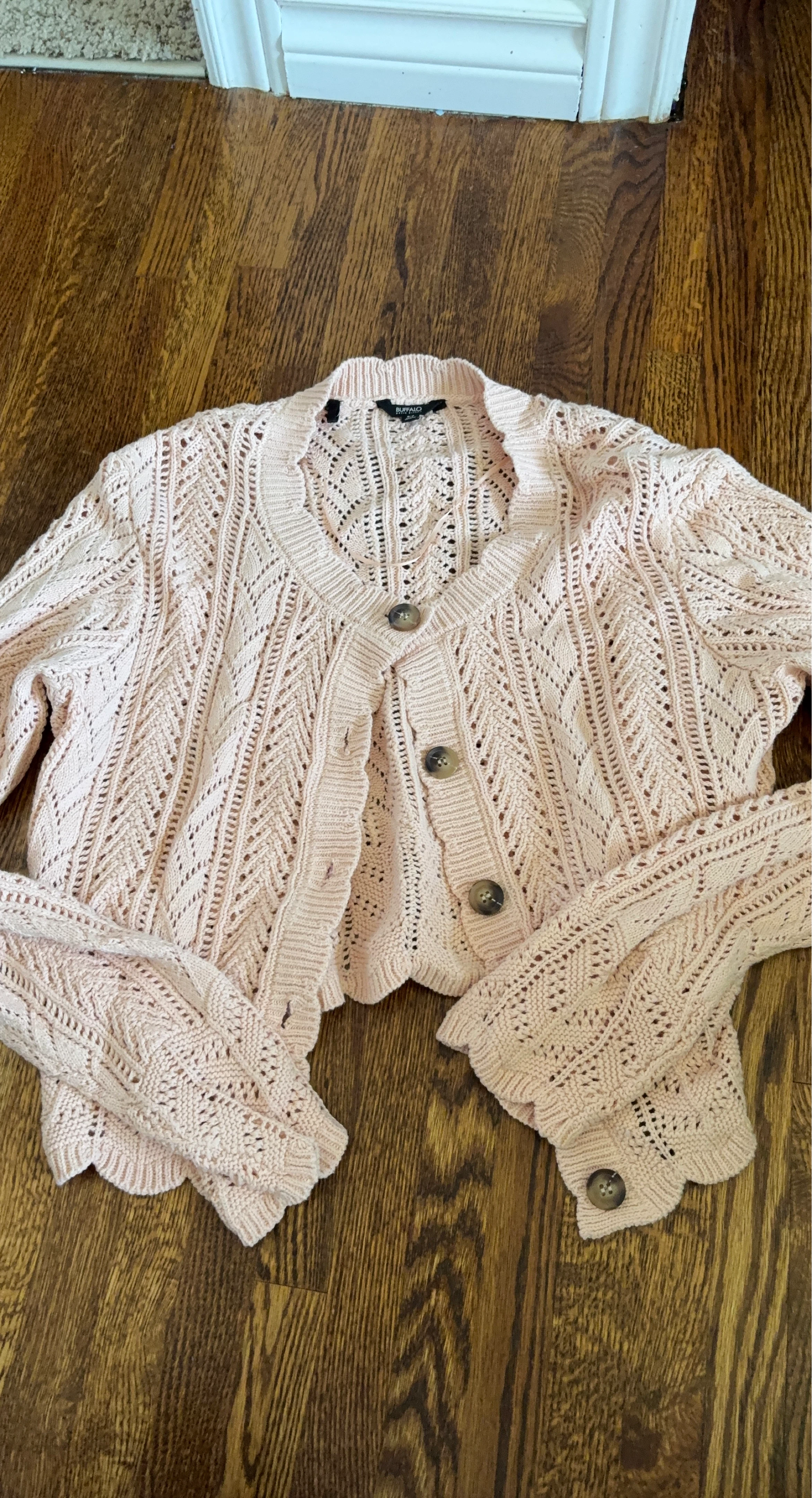 Buffalo Pink Cropped Cardigan