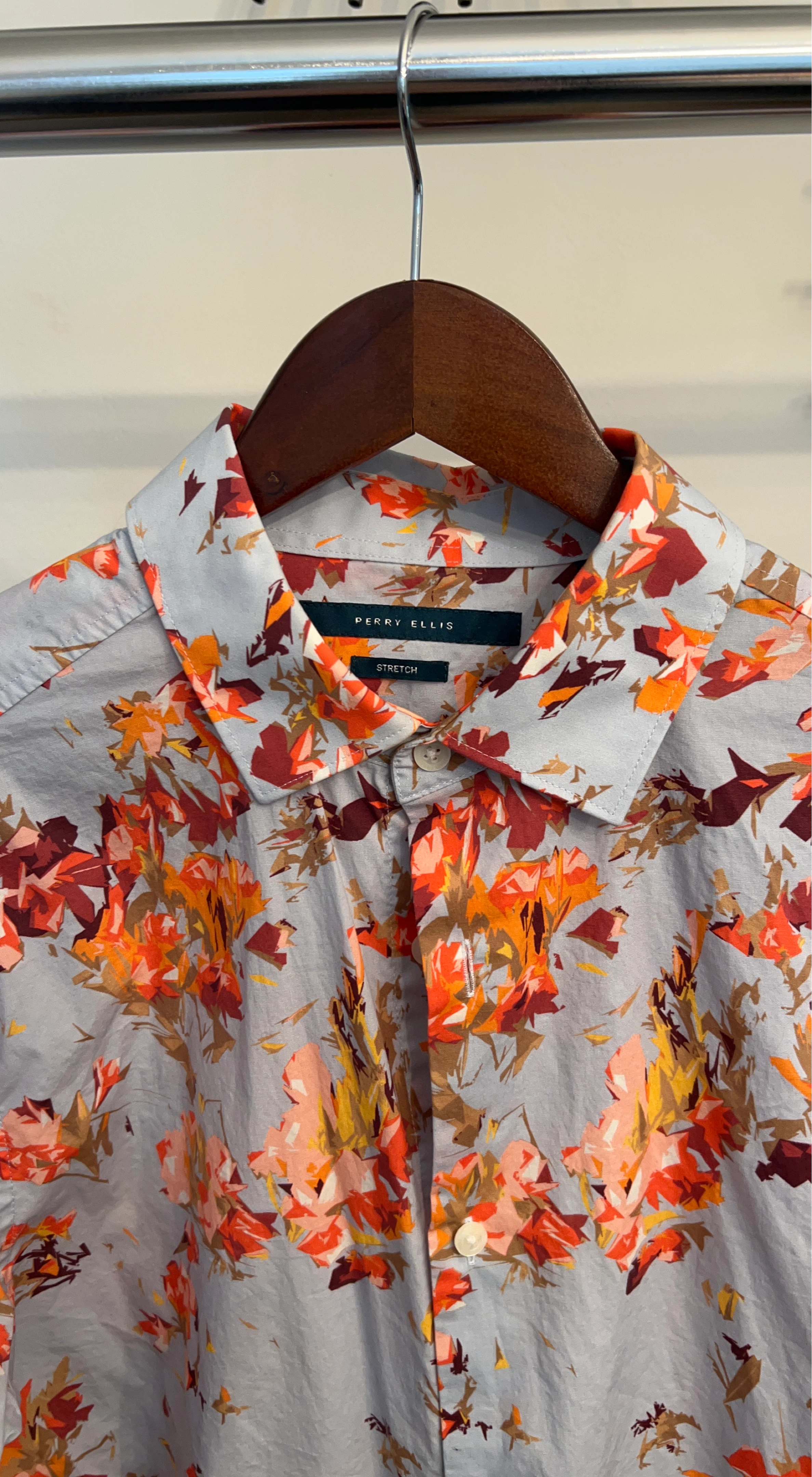 Perry Ellis Men's Floral Button-Down Shirt