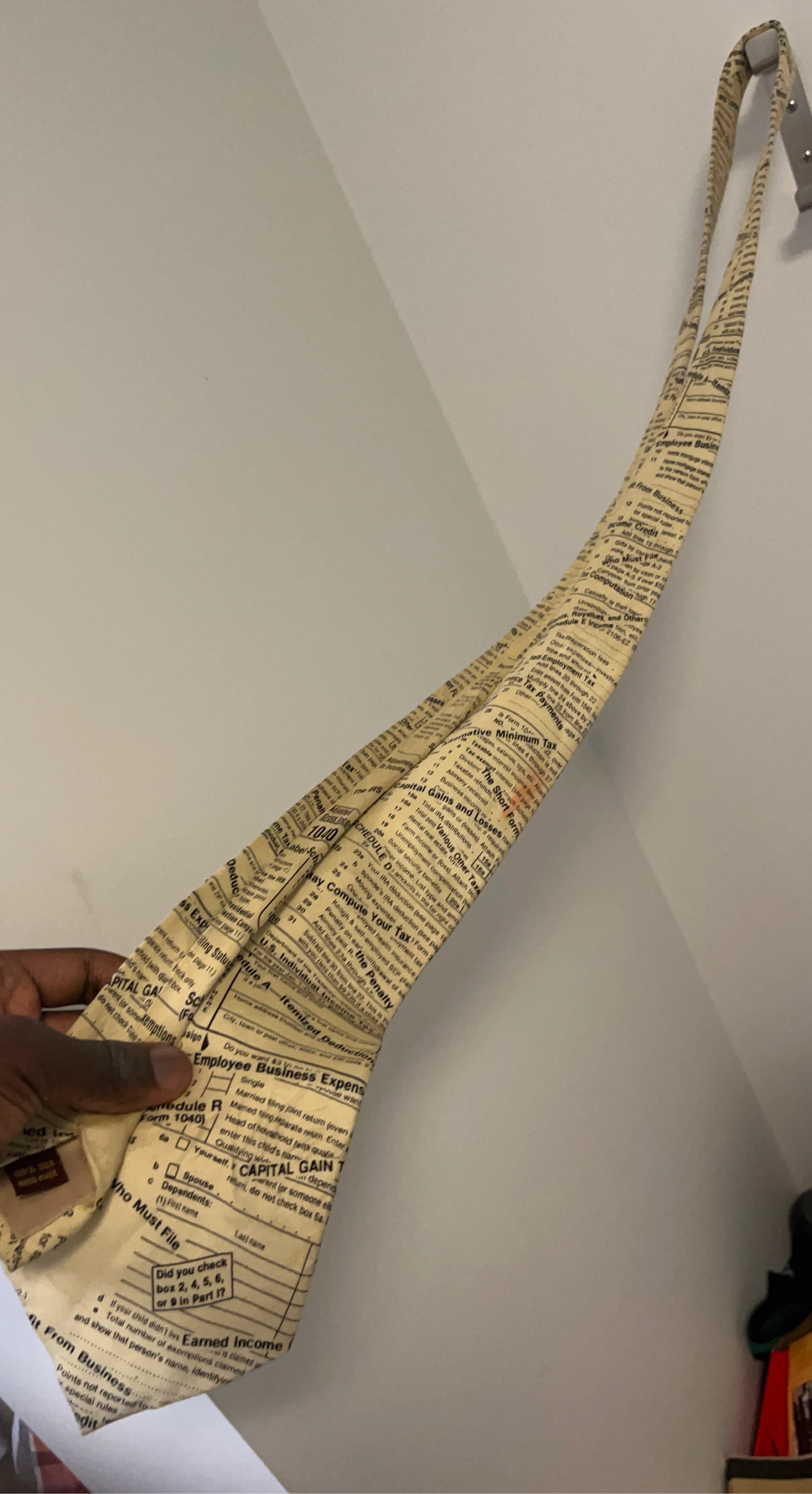 Tax Form Pattern Necktie
